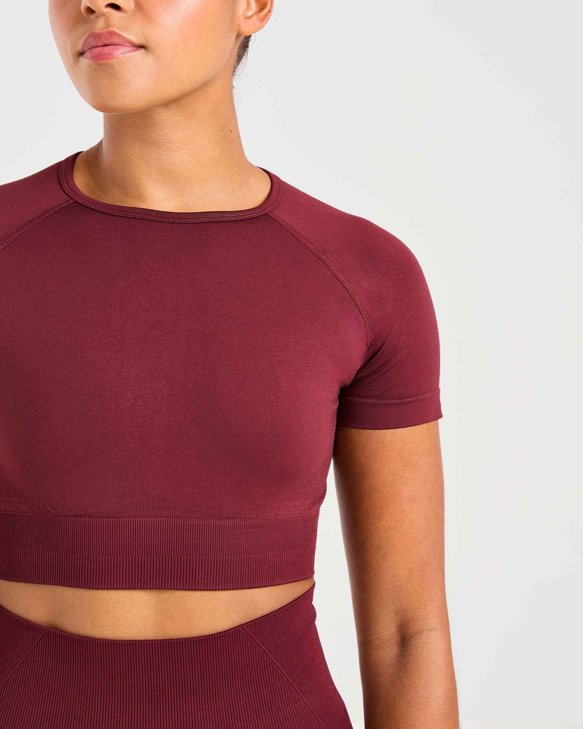 Empower Seamless Crop Top - Red Wine - Image 5