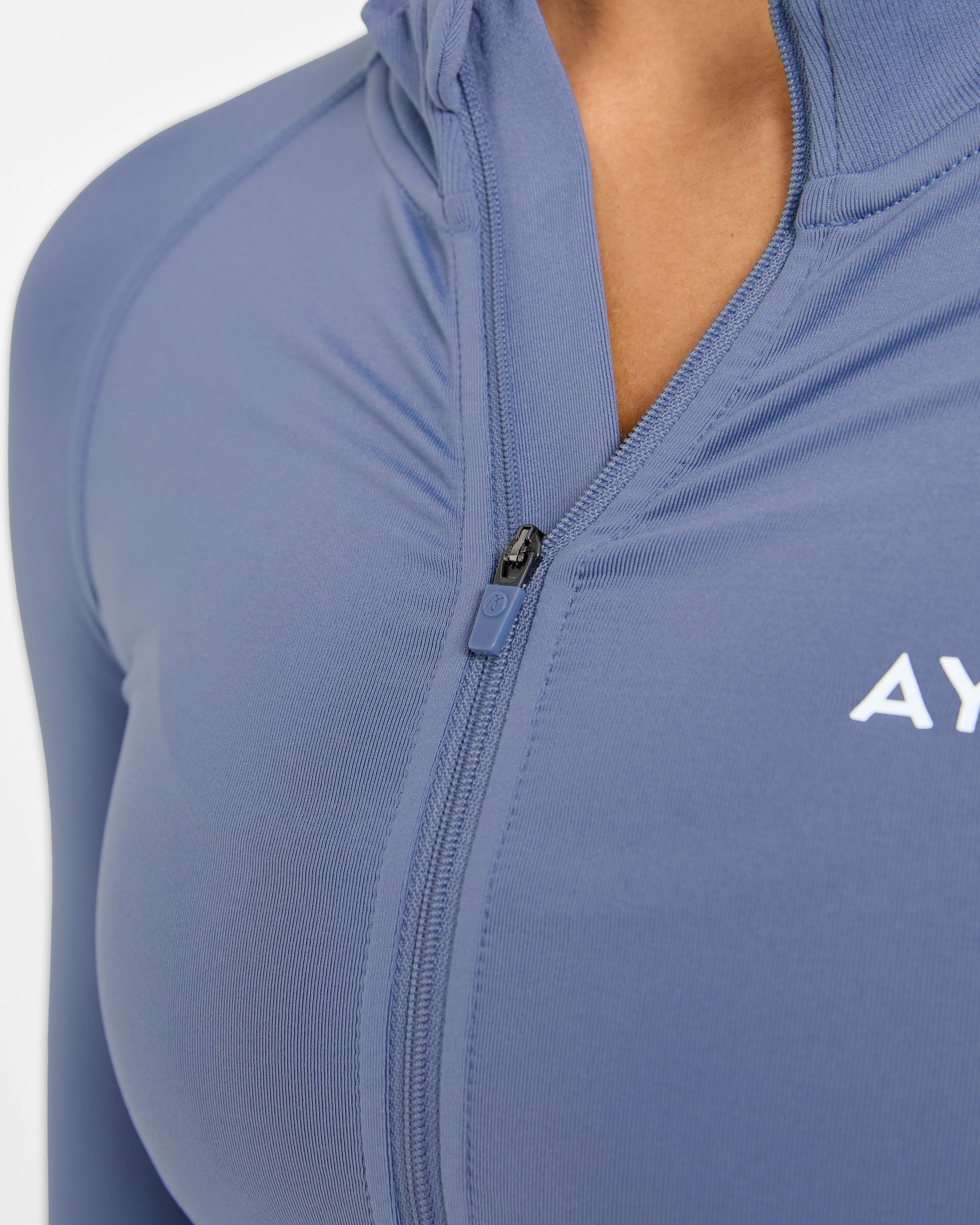 Empower Seamless Full Zip Jacket - Slate Blue - Image 6