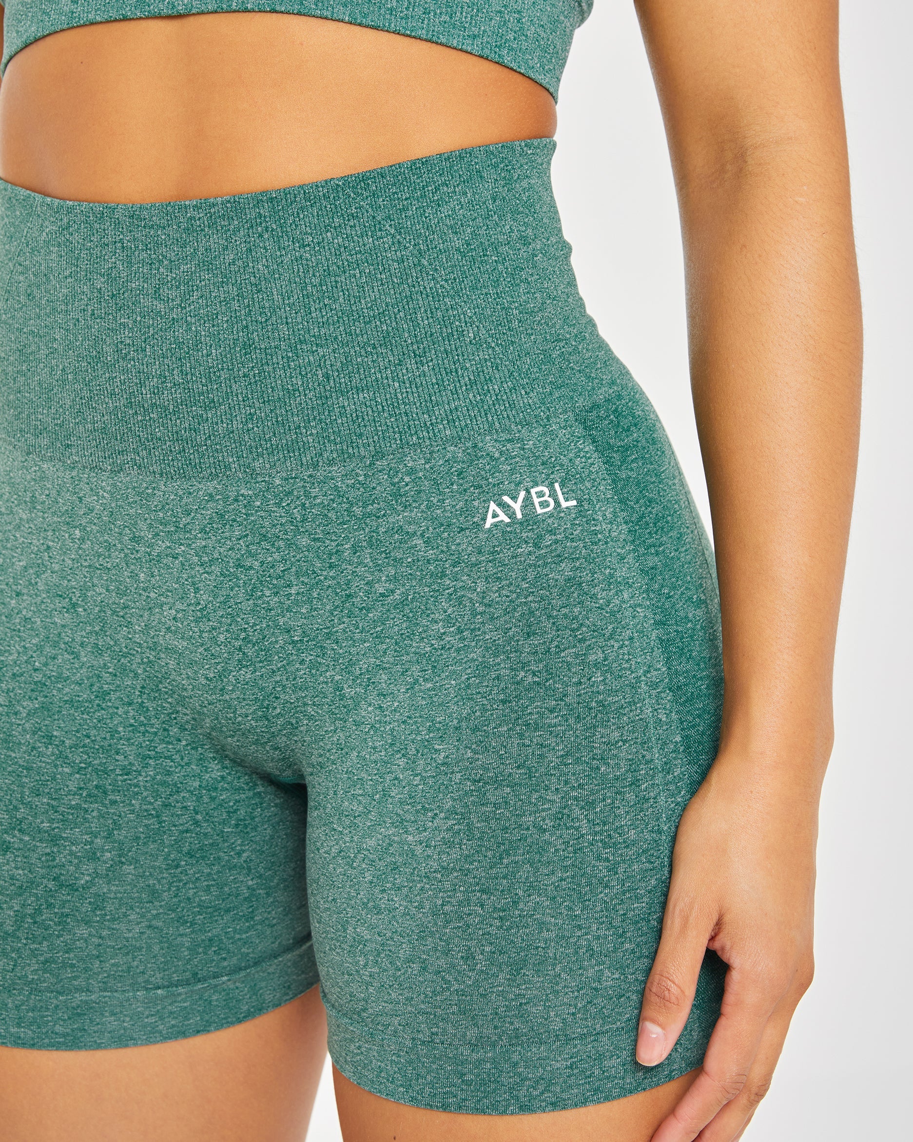 Empower Seamless Shorts - Forest Green Marl - Image 5