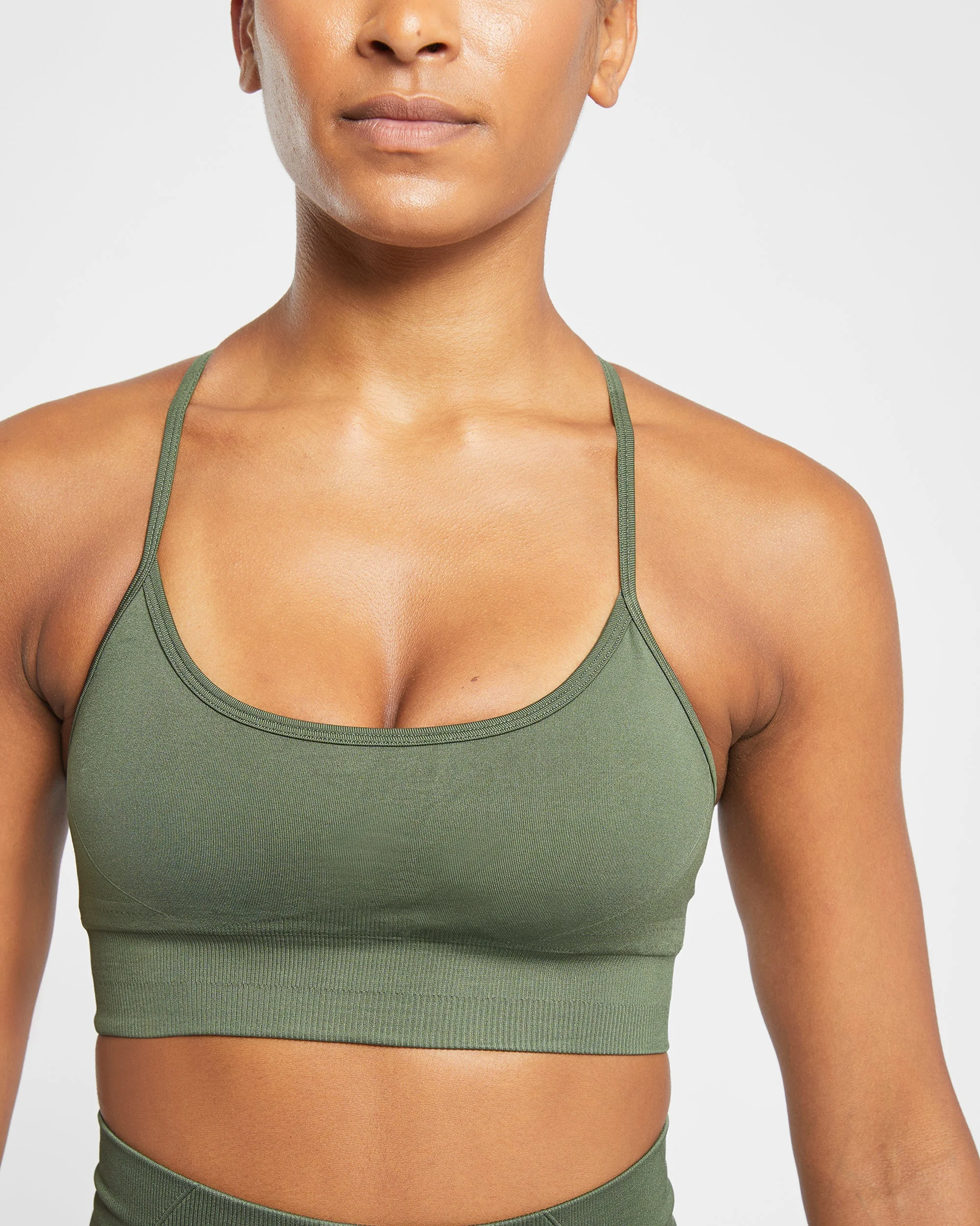 Empower Seamless Sports Bra - Khaki Green - Image 5