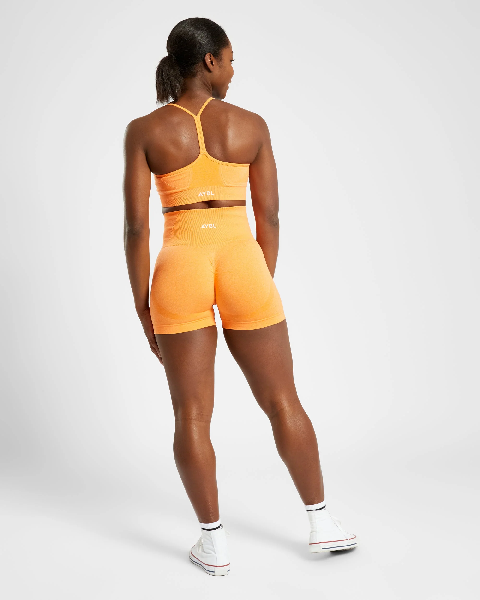 Empower Seamless Sports Bra - Orange Marl - Image 4