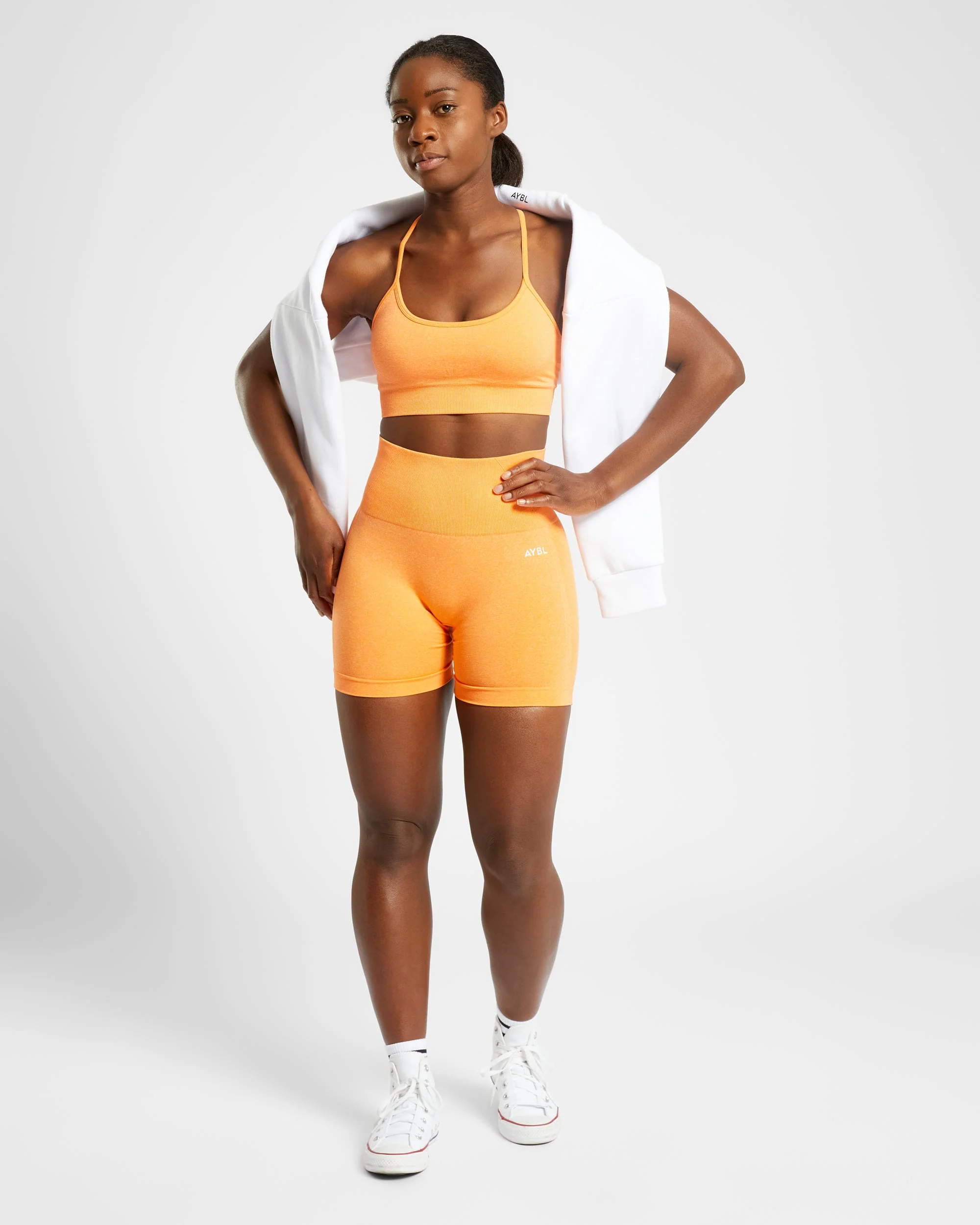 Empower Seamless Sports Bra - Orange Marl - Image 8