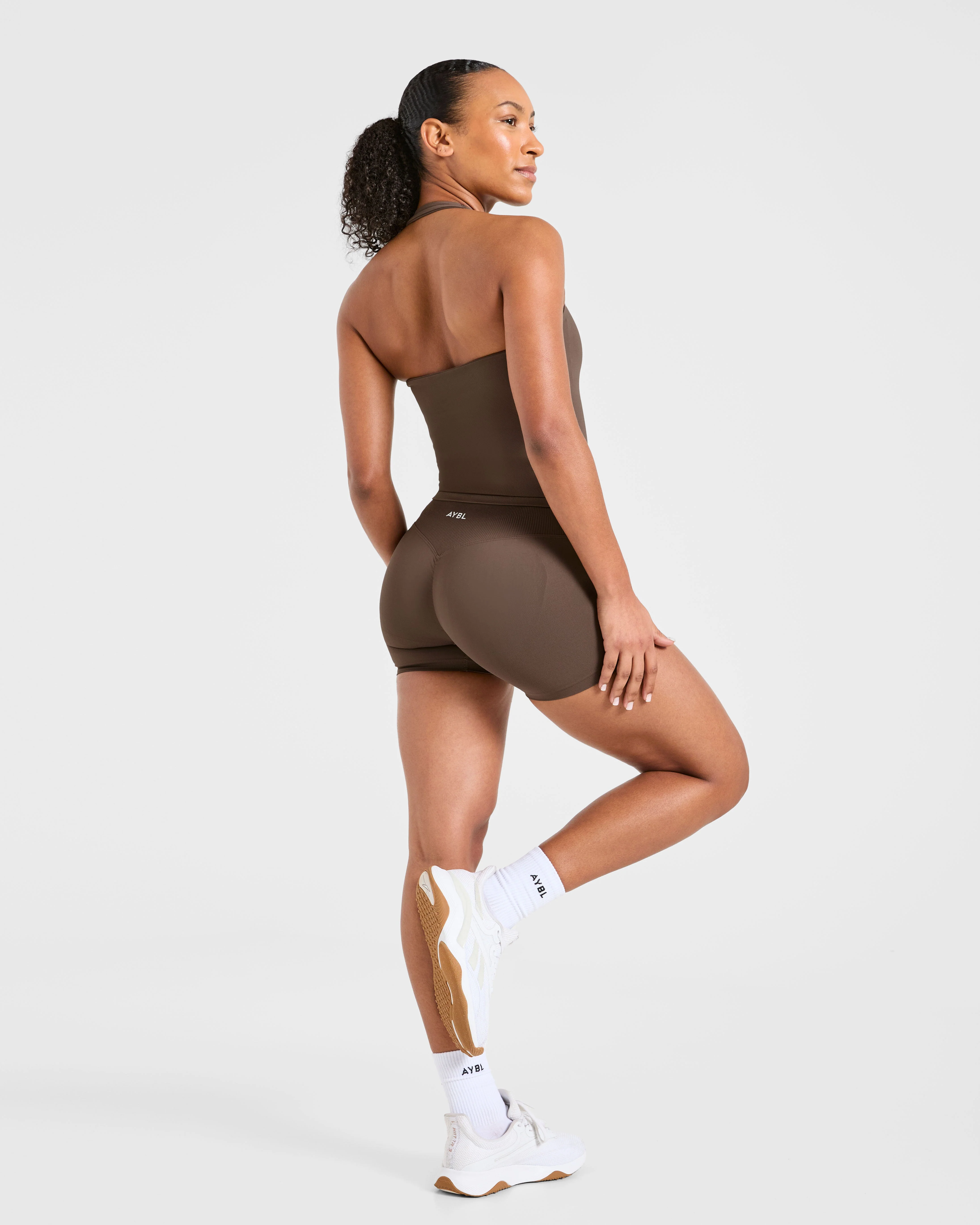 Enhance Seamless Halterneck Top - Brown - Image 8