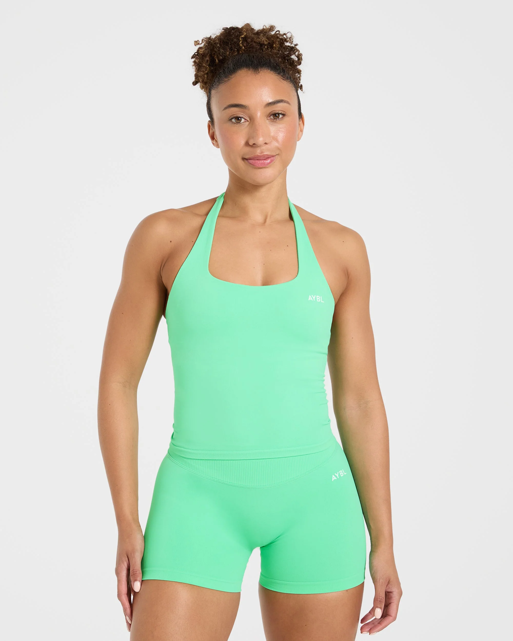 Enhance Seamless Halterneck Top - Mint Green