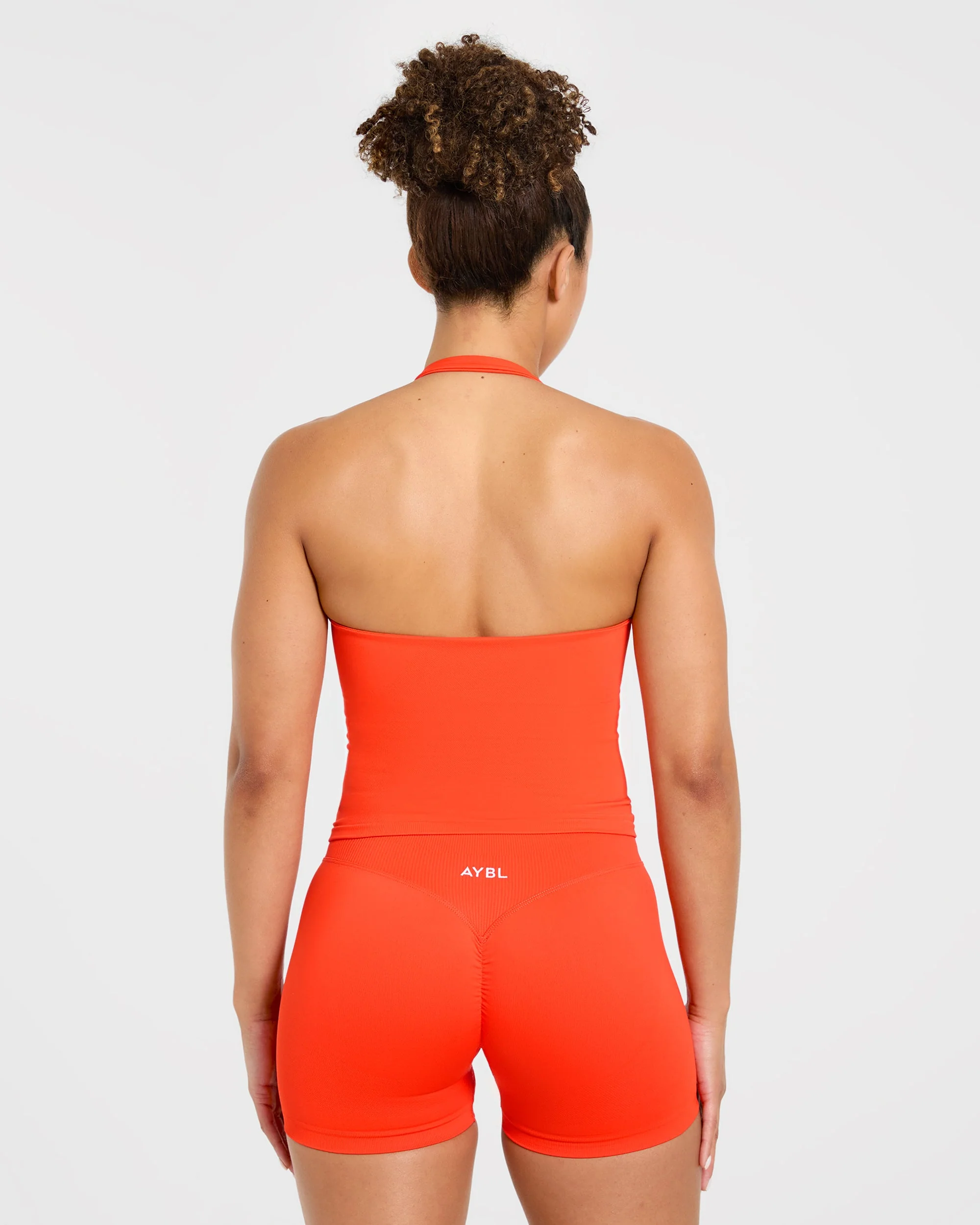 Enhance Seamless Halterneck Top - Summer Orange - Image 2