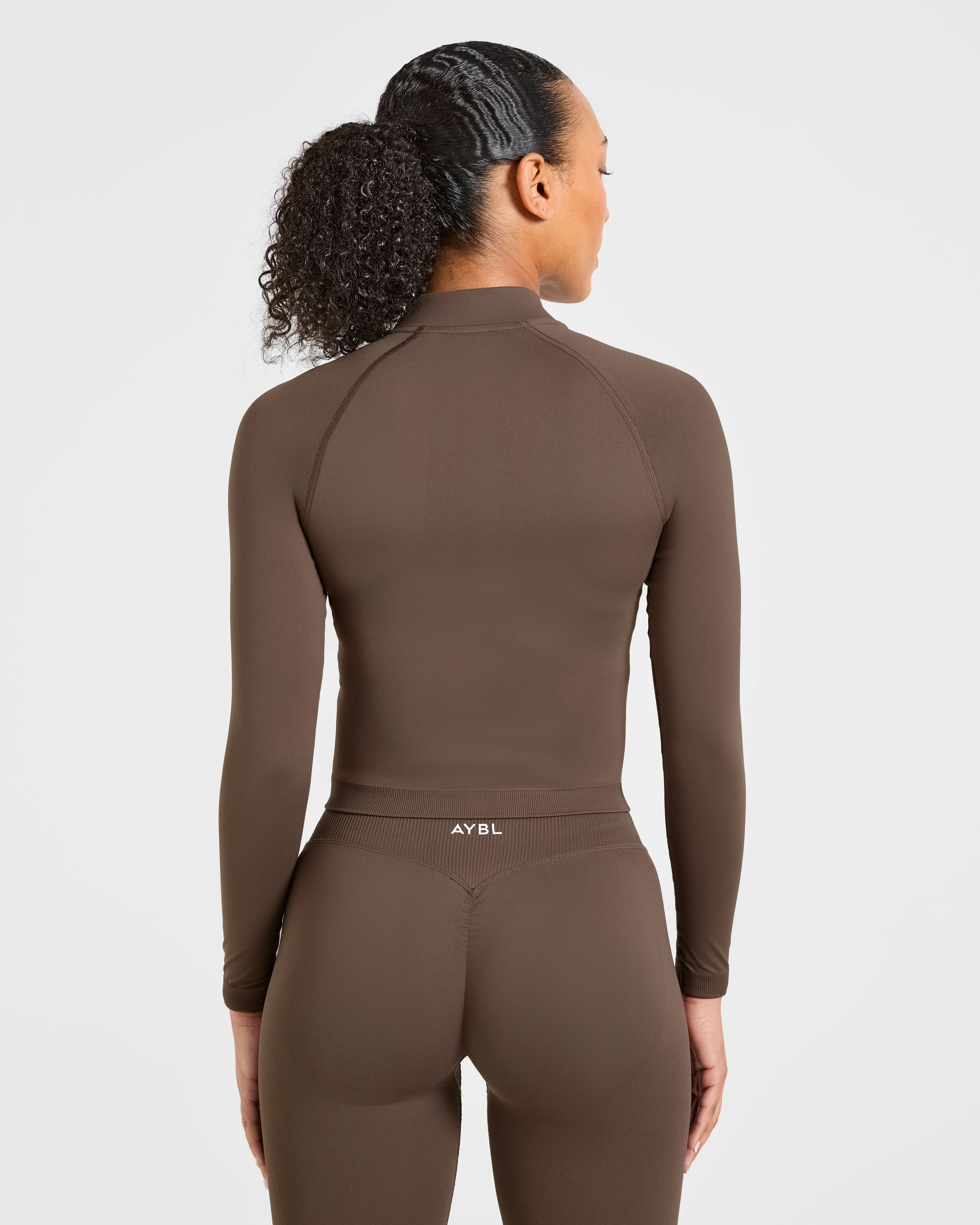 Enhance Seamless Jacket - Brown - Image 2