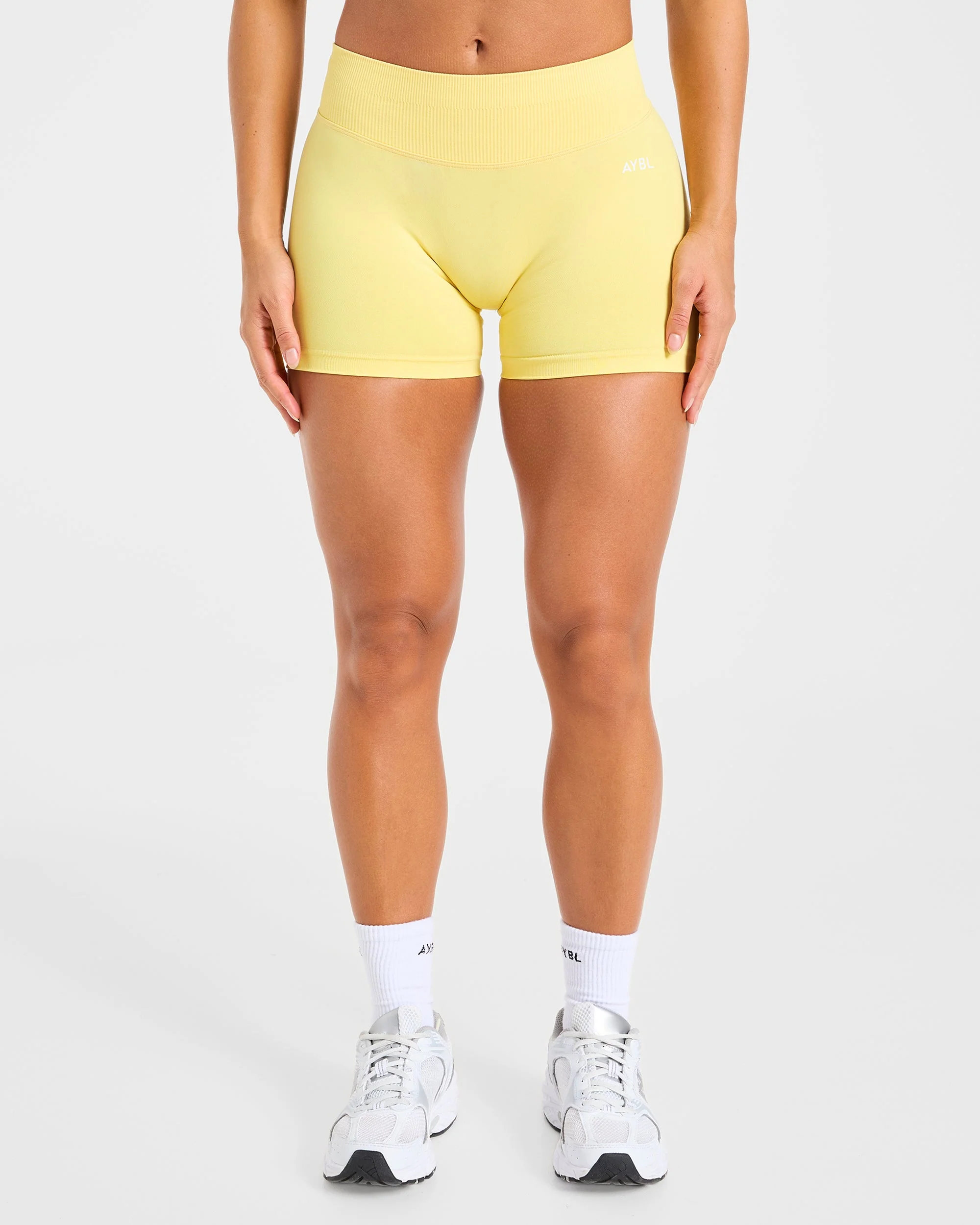 Enhance Seamless Shorts | 3.5" - Bright Yellow - Image 2