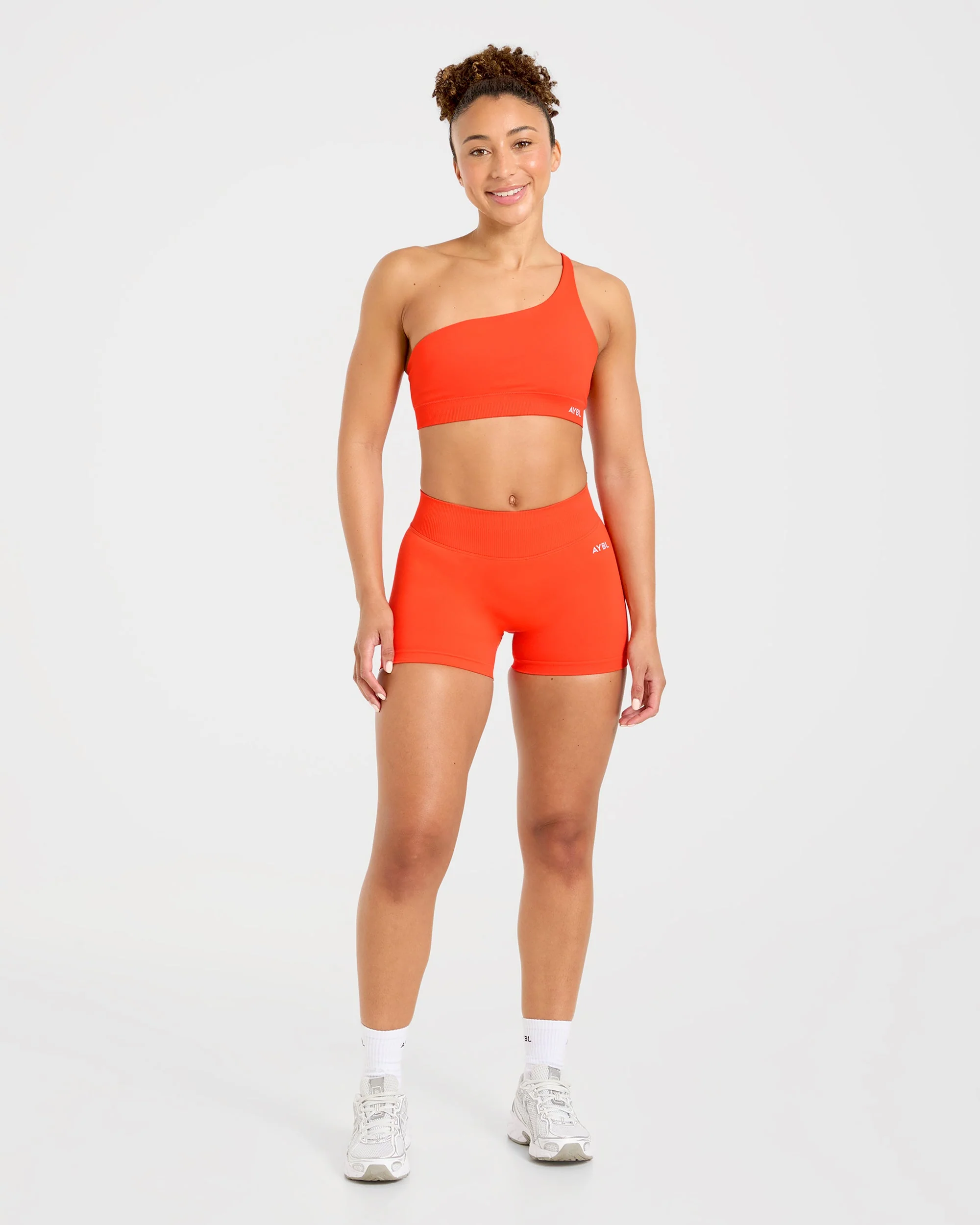 Enhance Seamless Shorts | 3.5" - Summer Orange - Image 3