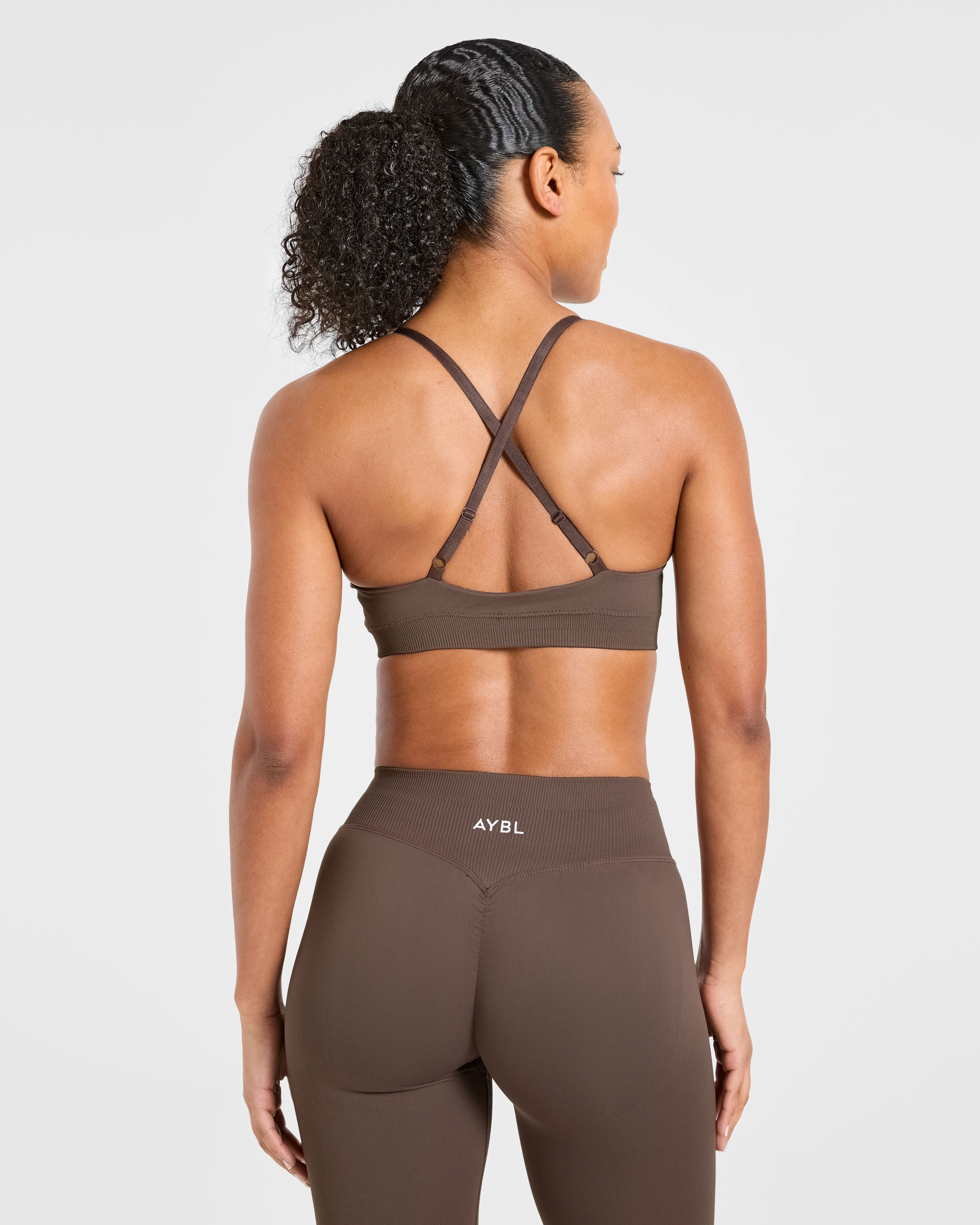 Enhance Seamless Sports Bra - Brown - Image 2