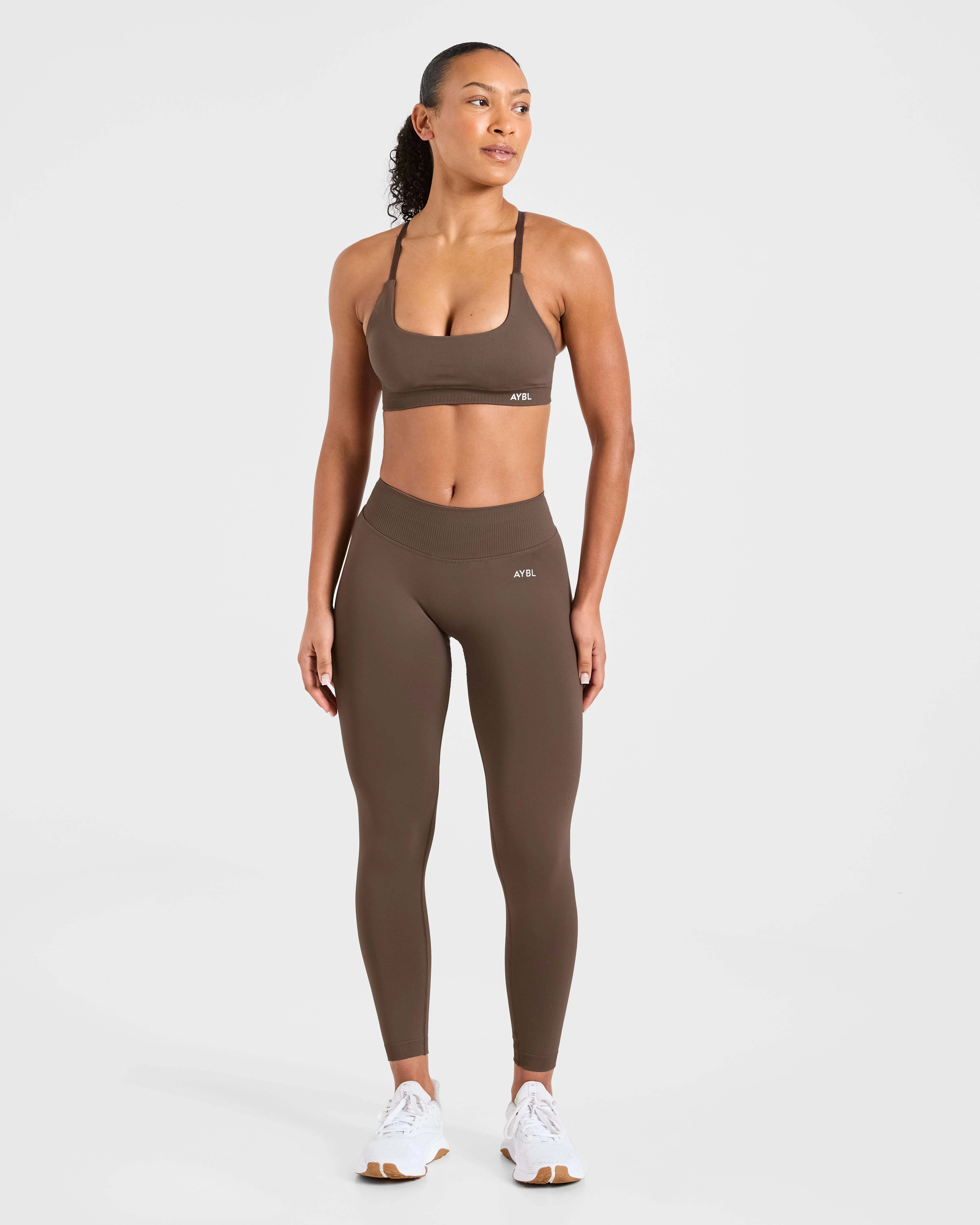 Enhance Seamless Sports Bra - Brown - Image 3