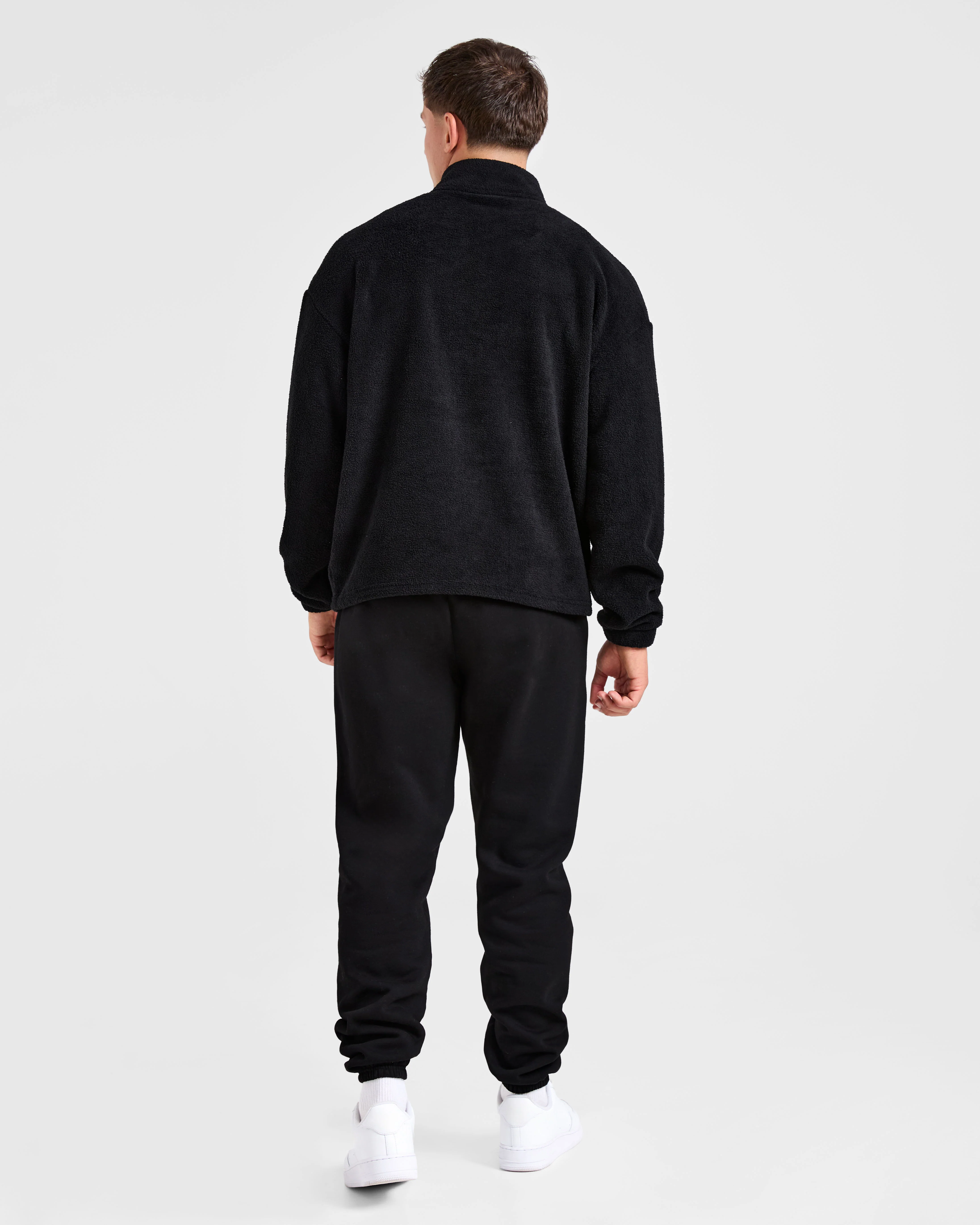 Essential 1/4 Zip Fleece - Black - Image 4