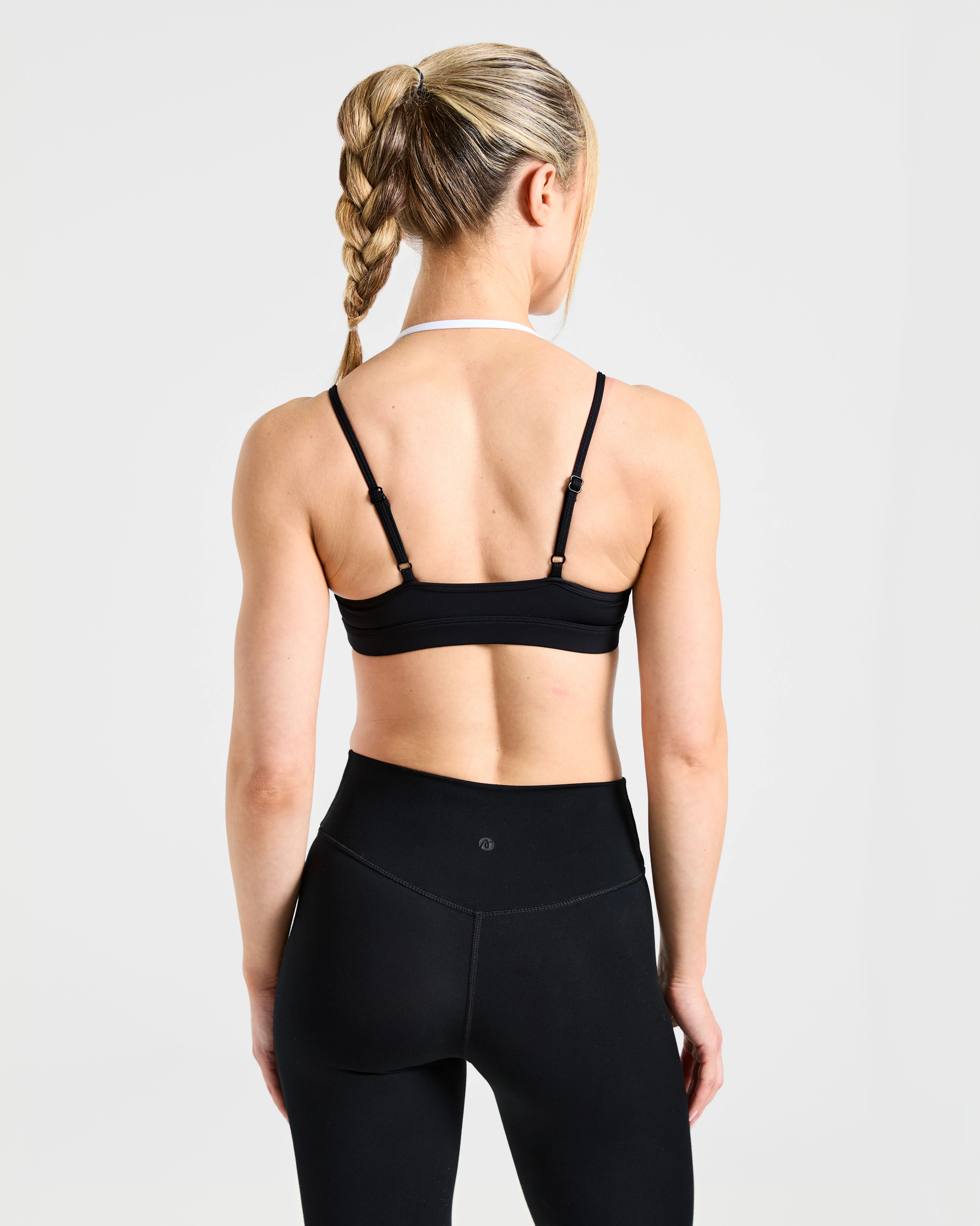 Essential Double Layer Sports Bra - Black/White - Image 2