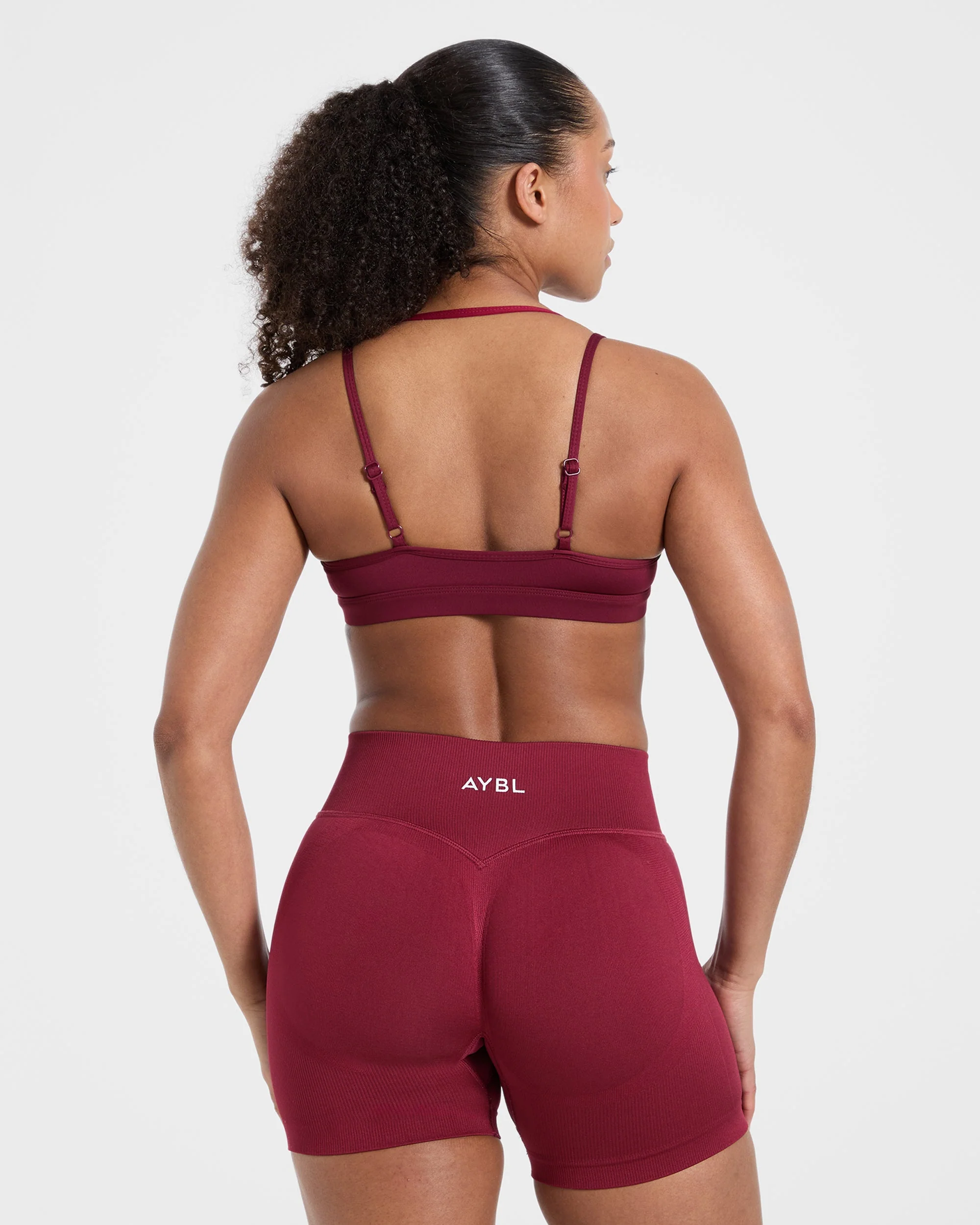 Essential Double Layer Sports Bra - Burgundy - Image 2