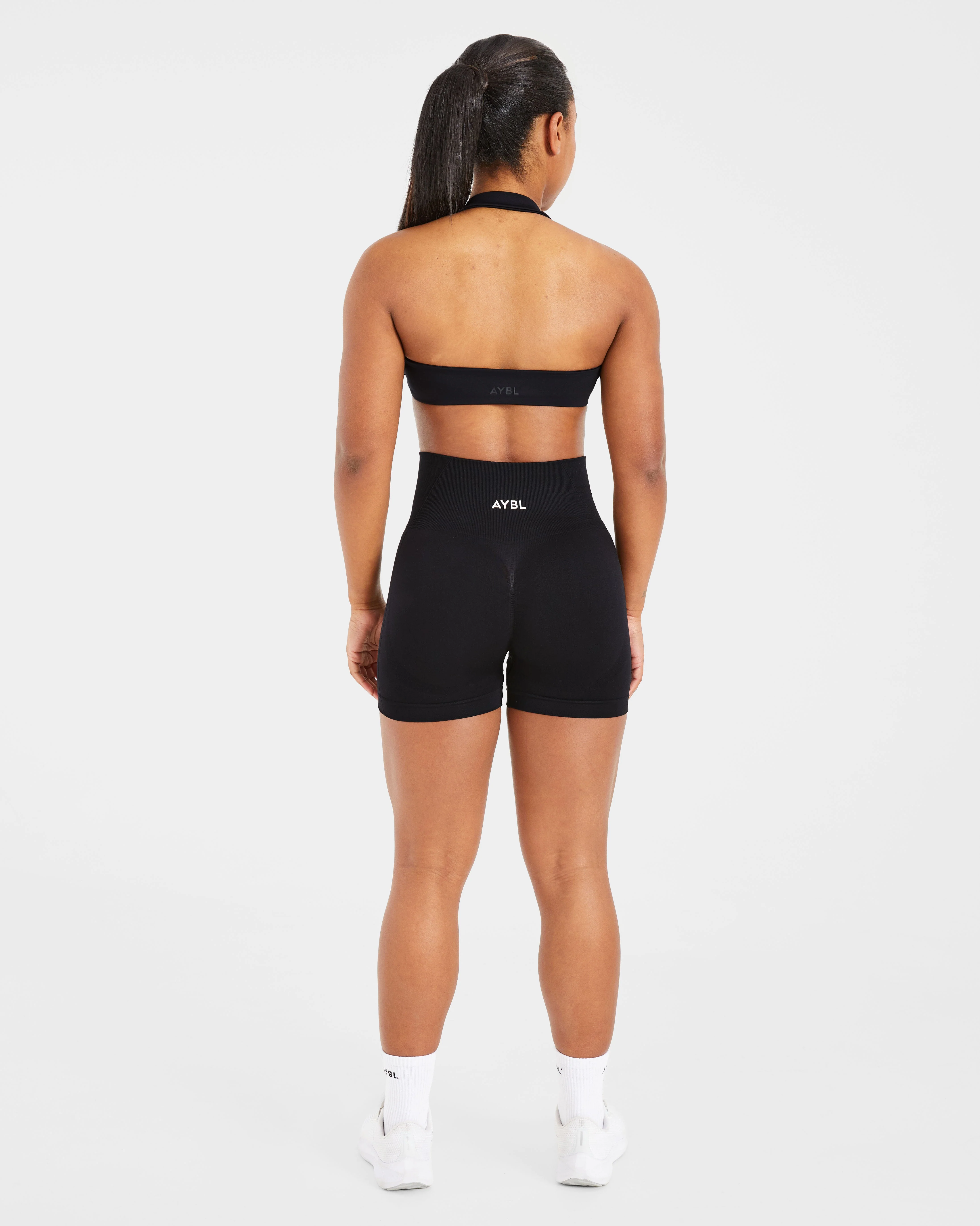 Essential Halterneck Sports Bra - Black - Image 4