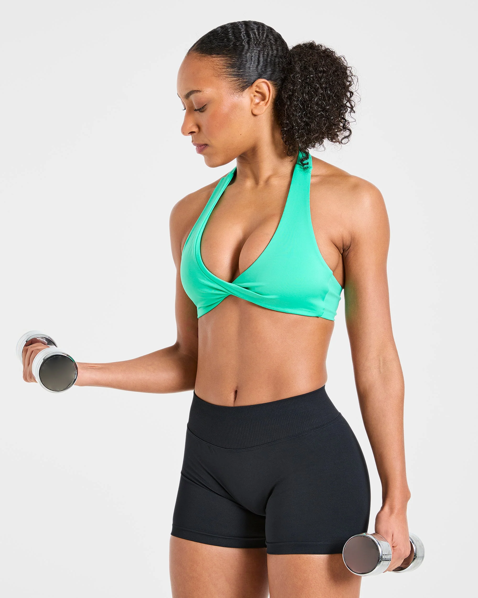 Essential Halterneck Sports Bra - Mint Green - Image 8