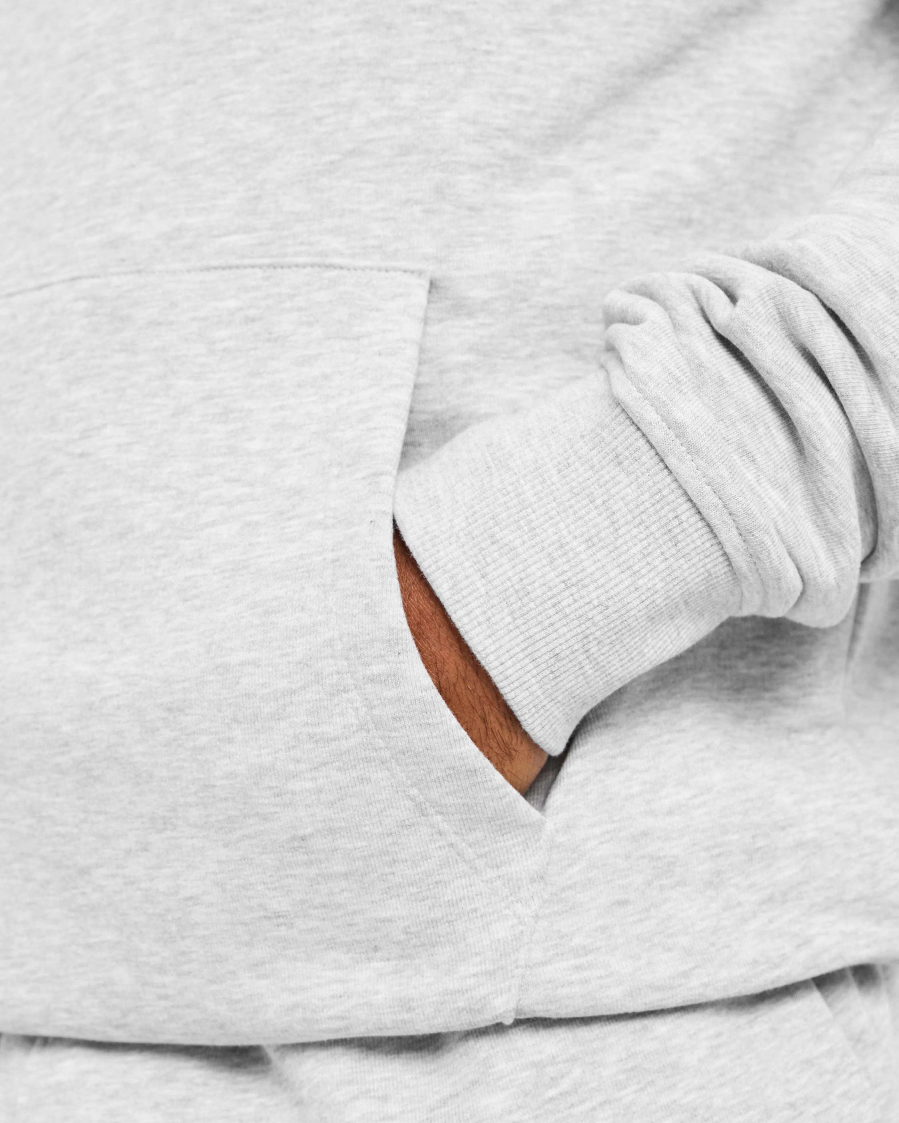 Essential Lightweight Hoodie - Grey Marl - Image 6