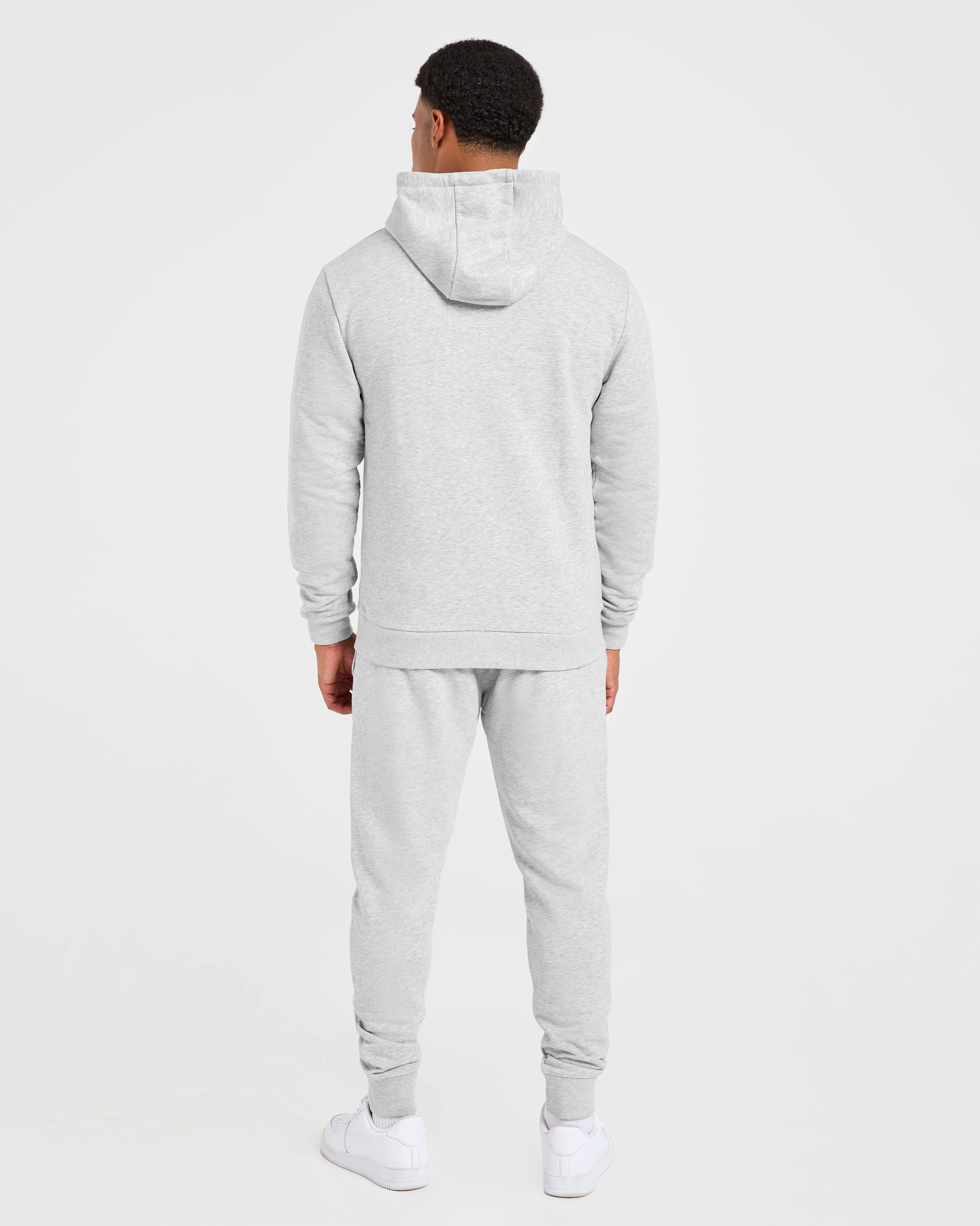 Essential Lightweight Zip Up Hoodie - Grey Marl - Image 4