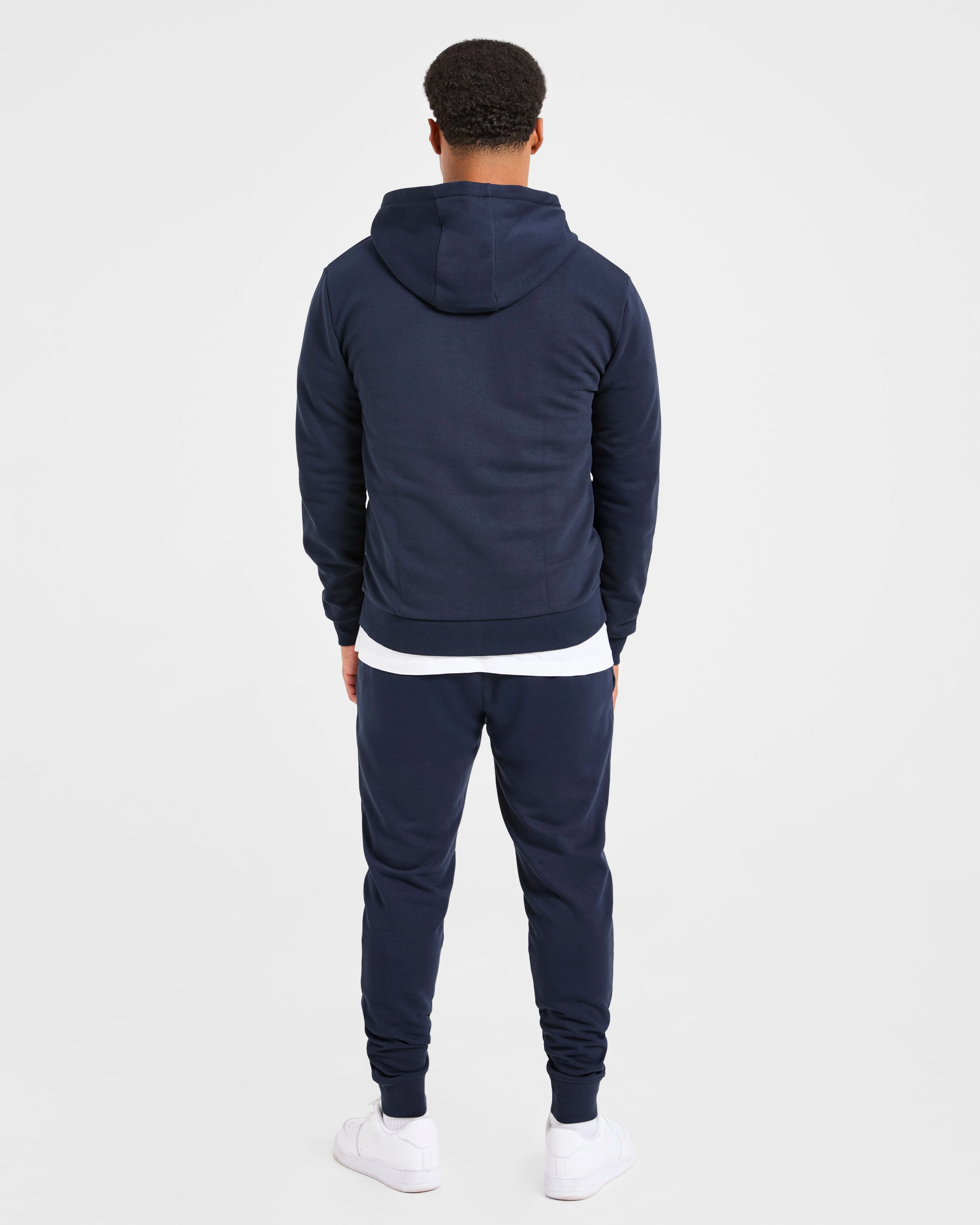 Essential Lightweight Zip Up Hoodie - Navy - Image 4