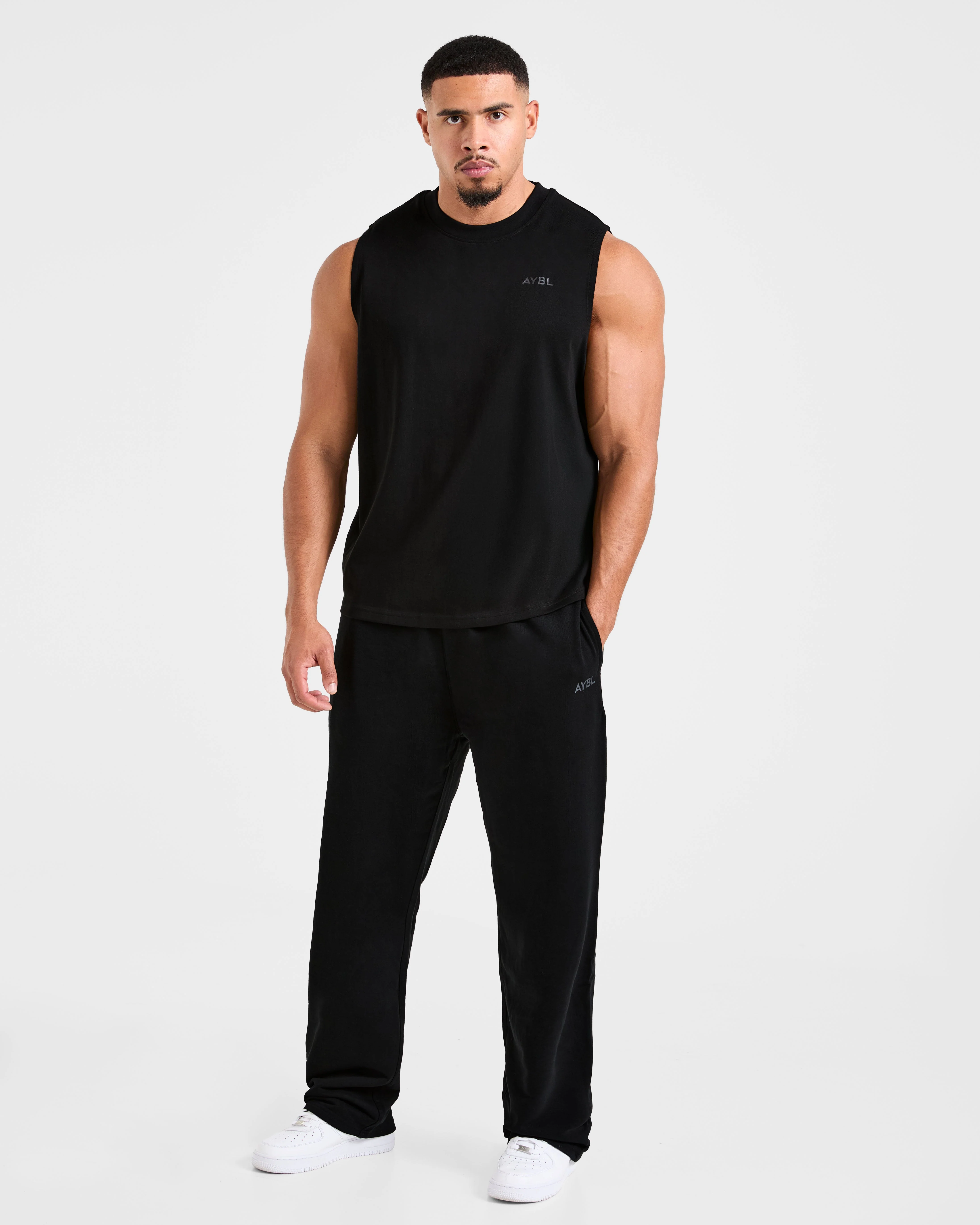 Essential Oversized Graphic Tank - Black - Image 3
