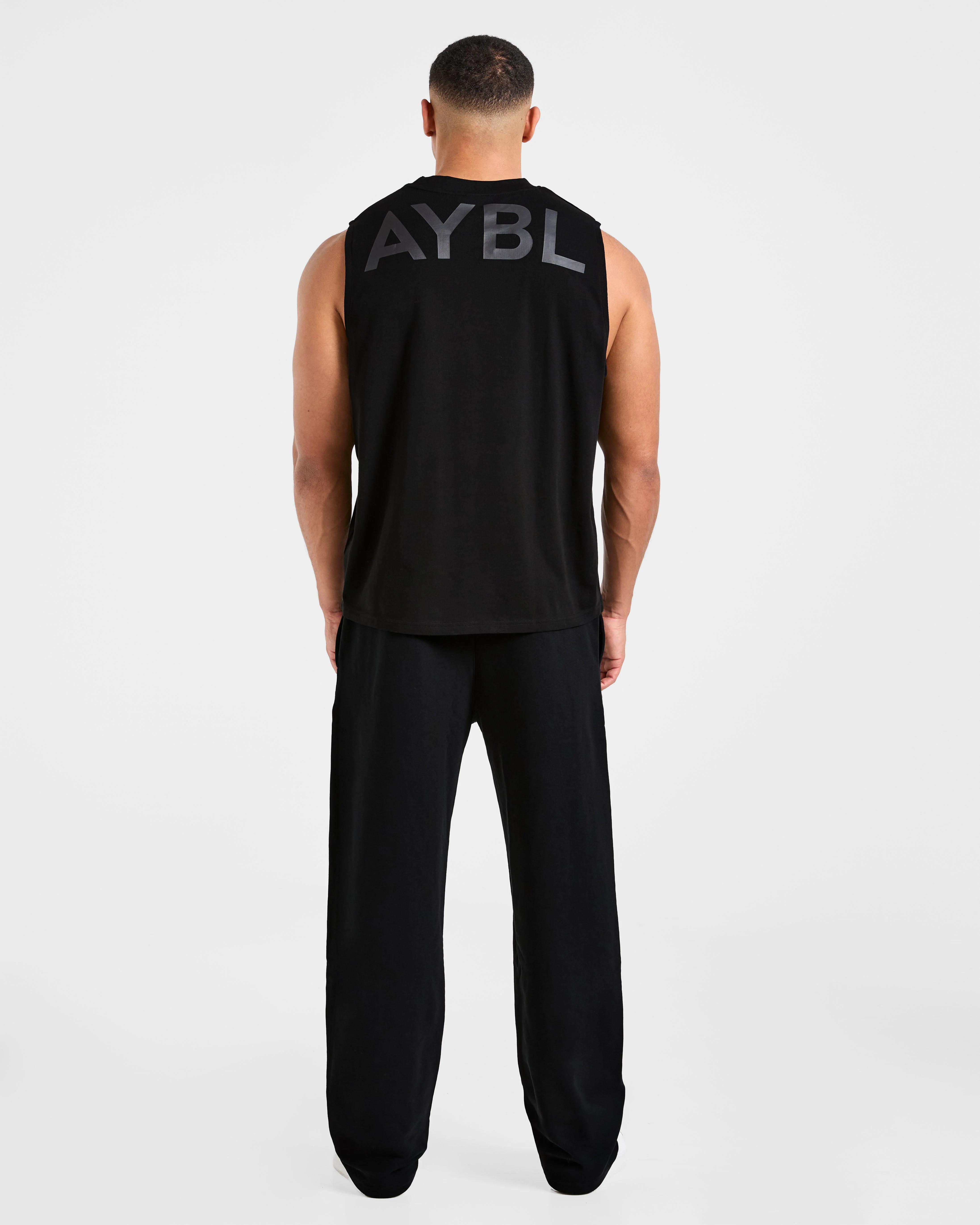 Essential Oversized Graphic Tank - Black - Image 4