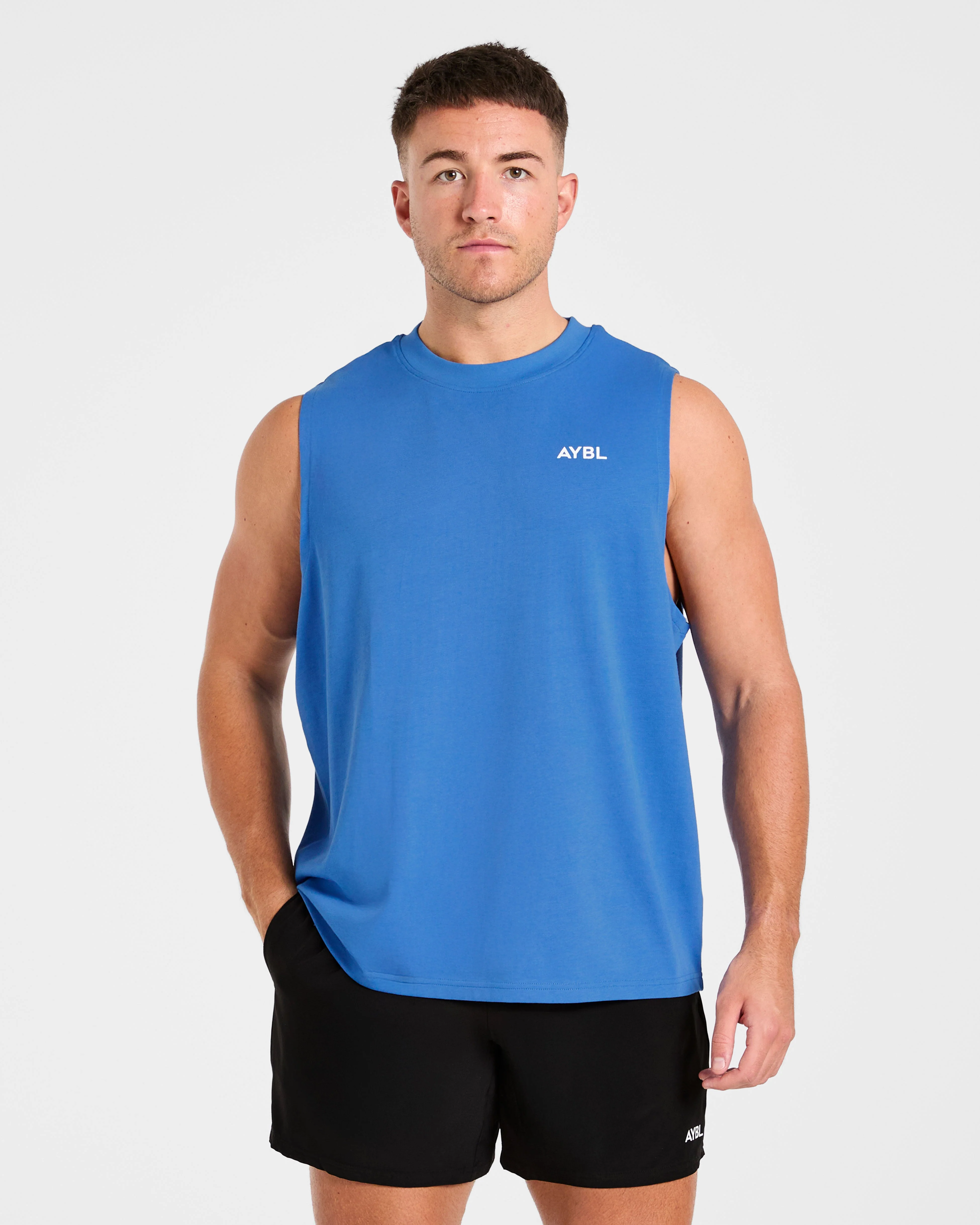Essential Oversized Graphic Tank - Cobalt - Image 2