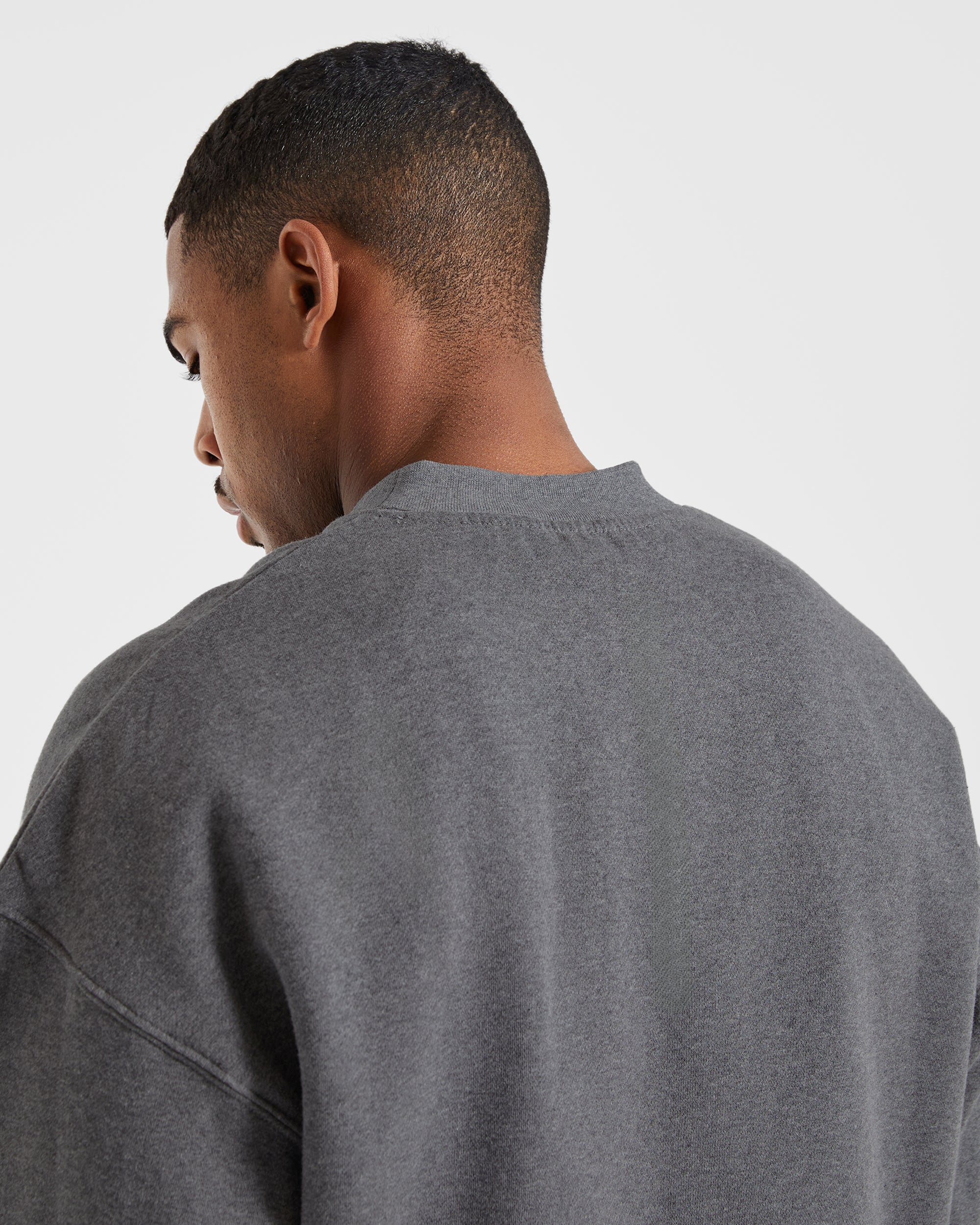 Essential Oversized Sweater - Charcoal Marl - Image 6