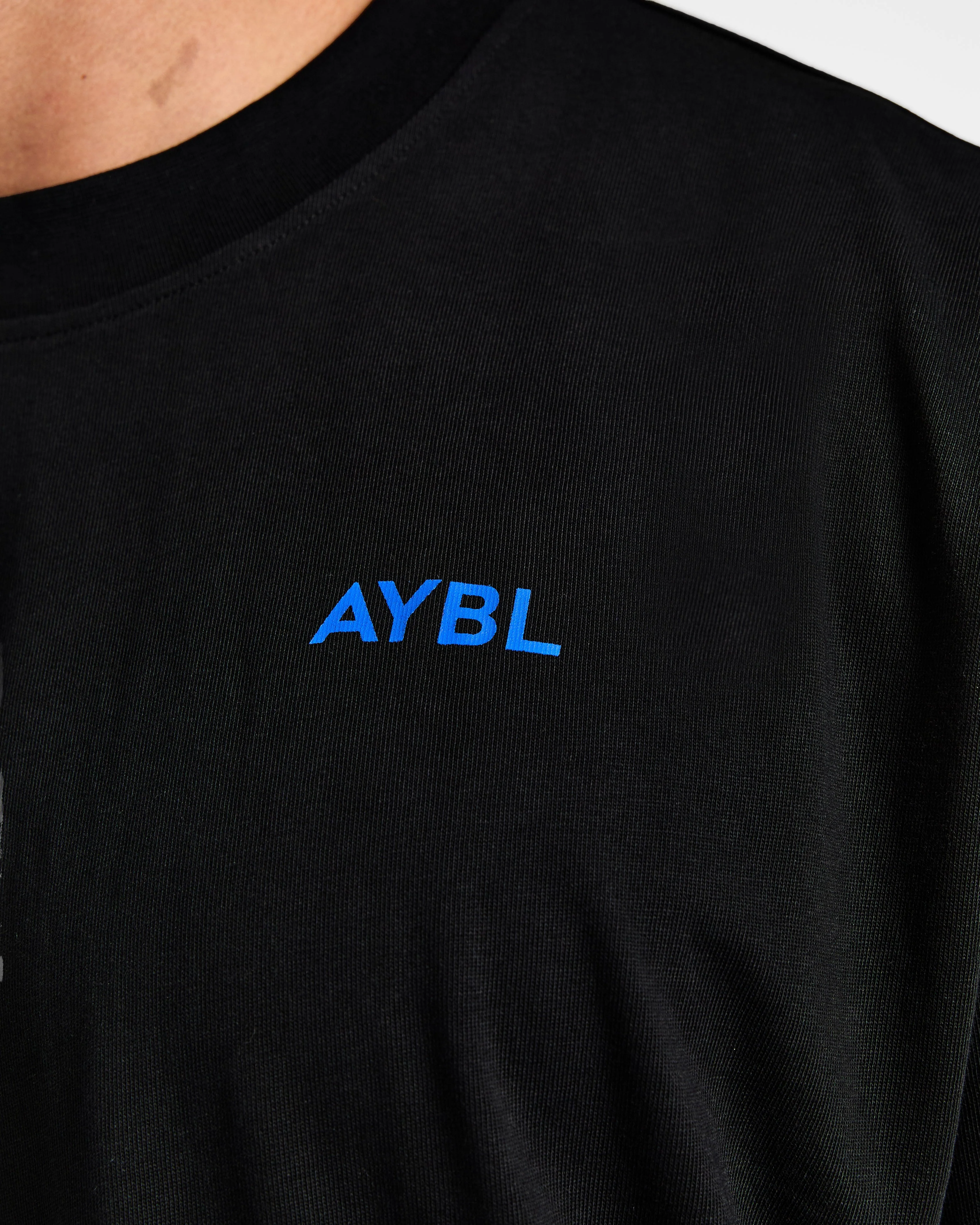 Essential Oversized T Shirt - Black/Cobalt - Image 6