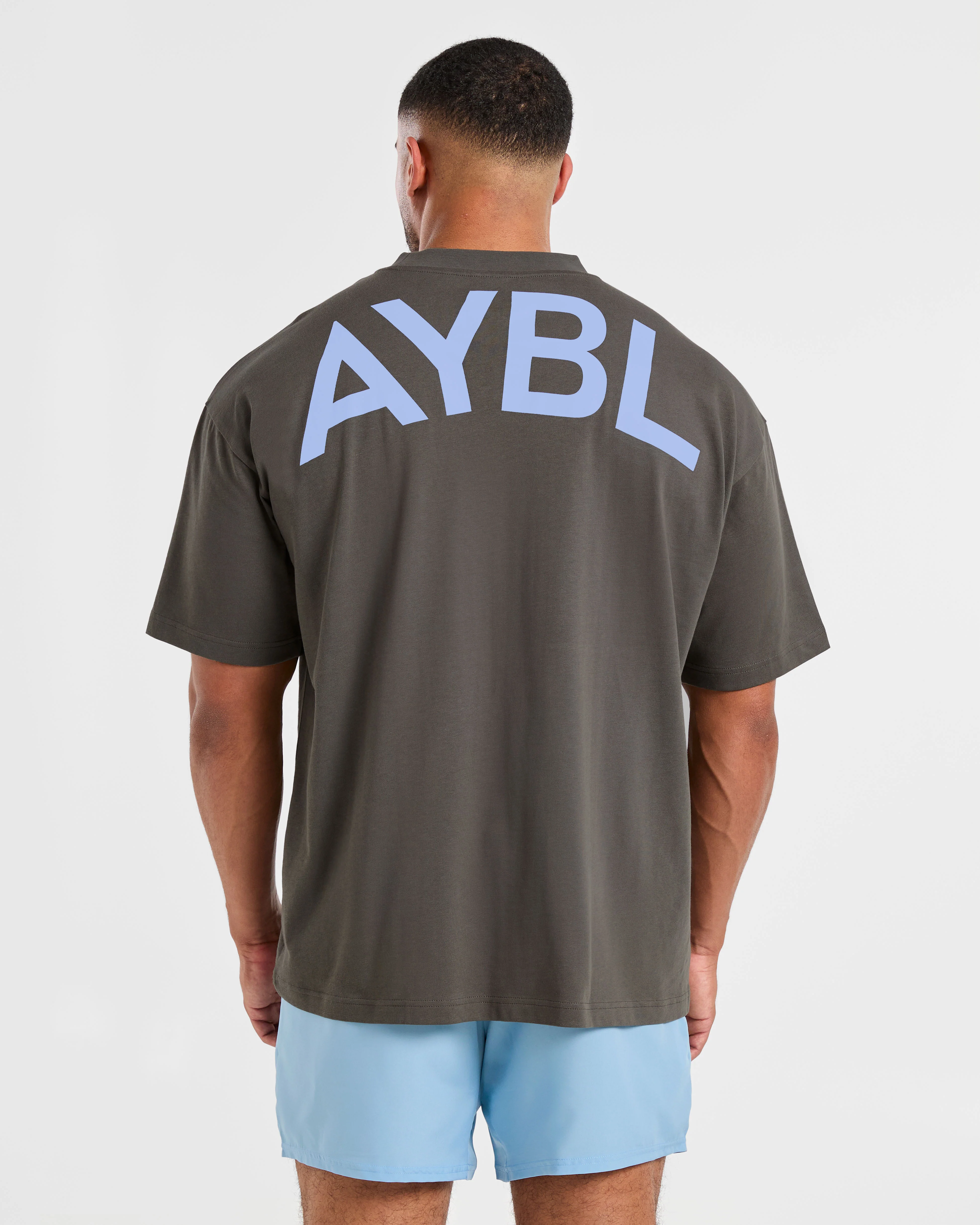 Essential Oversized T Shirt - Charcoal/Cornflower Blue