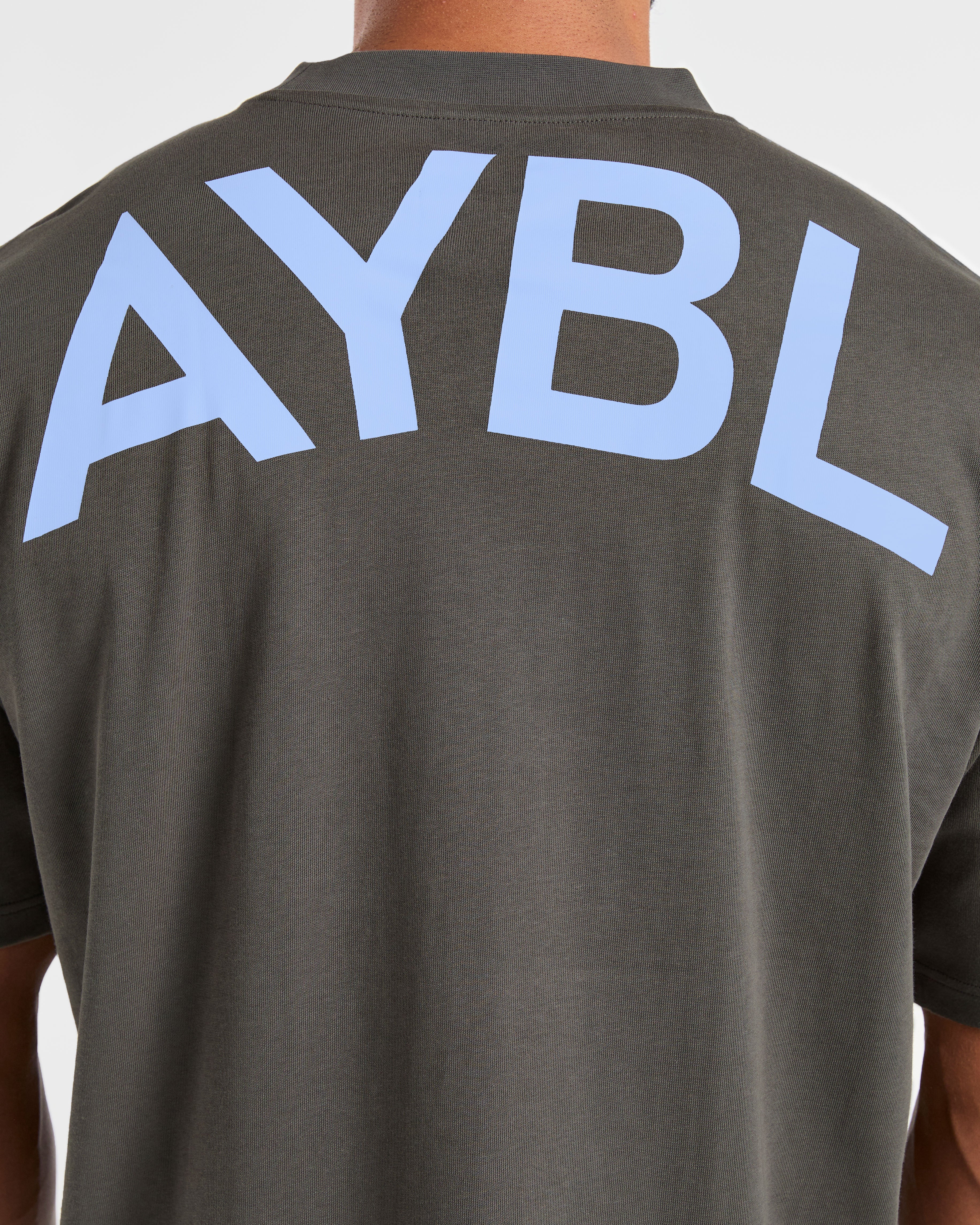 Essential Oversized T Shirt - Charcoal/Cornflower Blue - Image 6