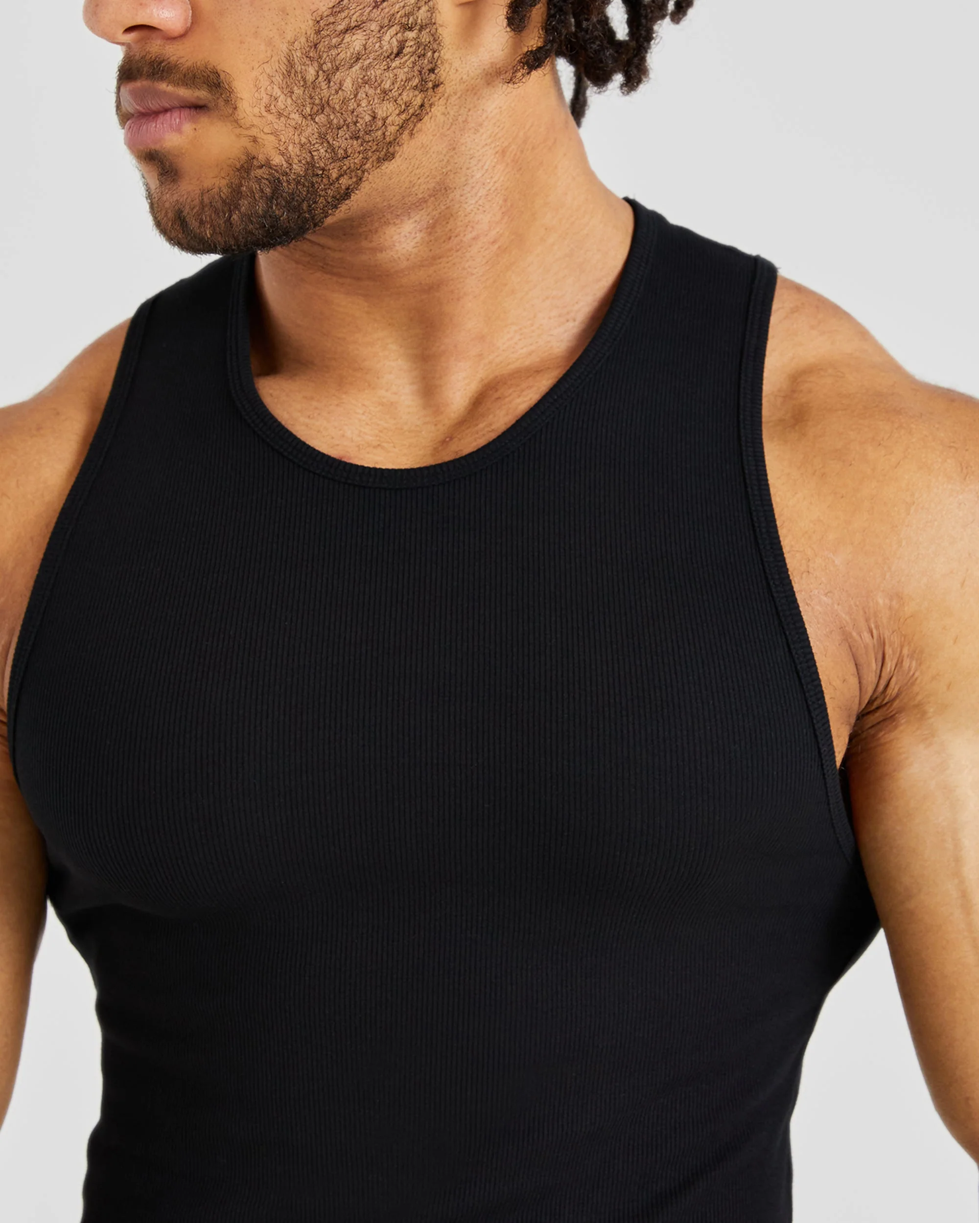 Essential Ribbed Tank - Black - Image 5