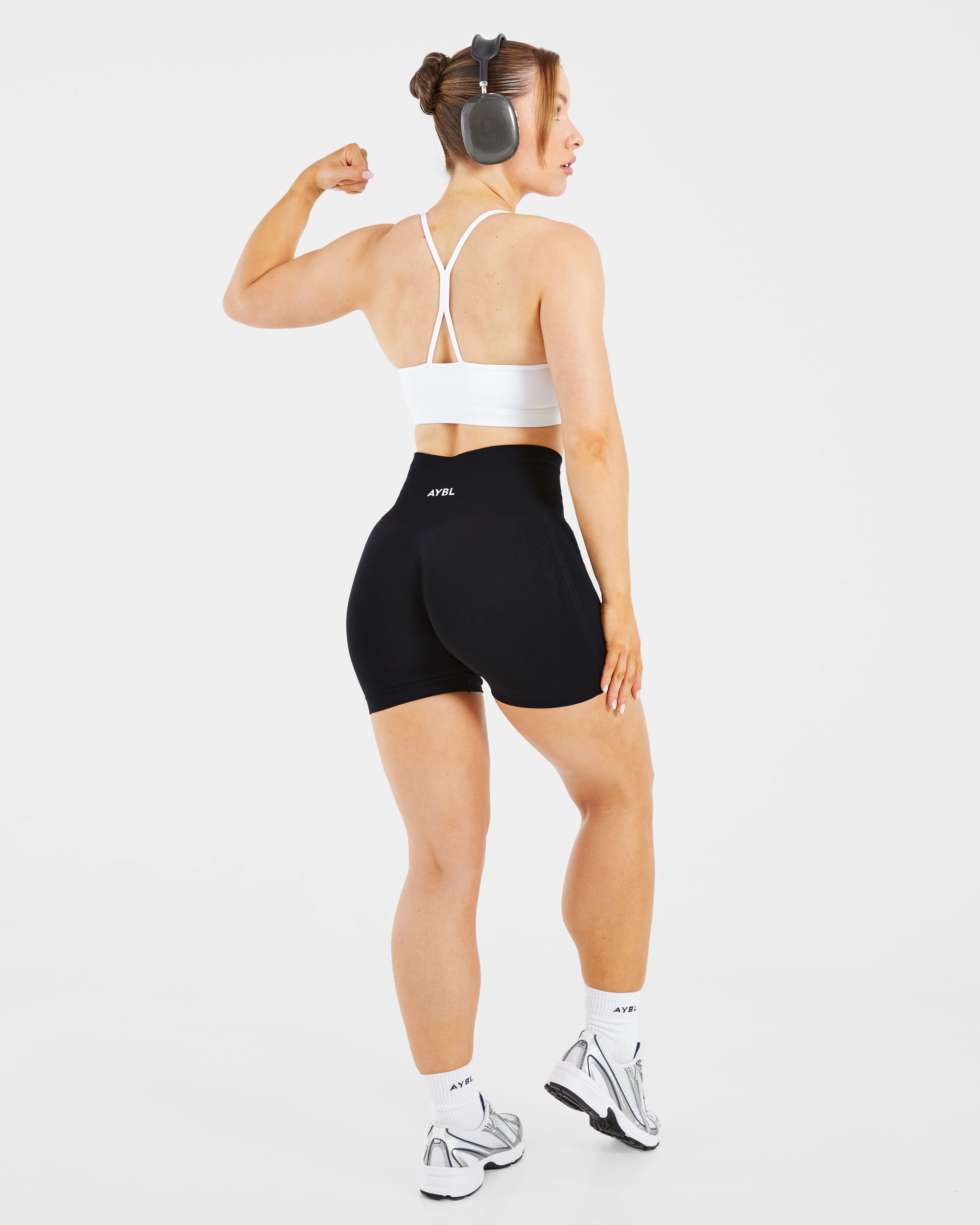 Essential Ruched Sports Bra - White - Image 7