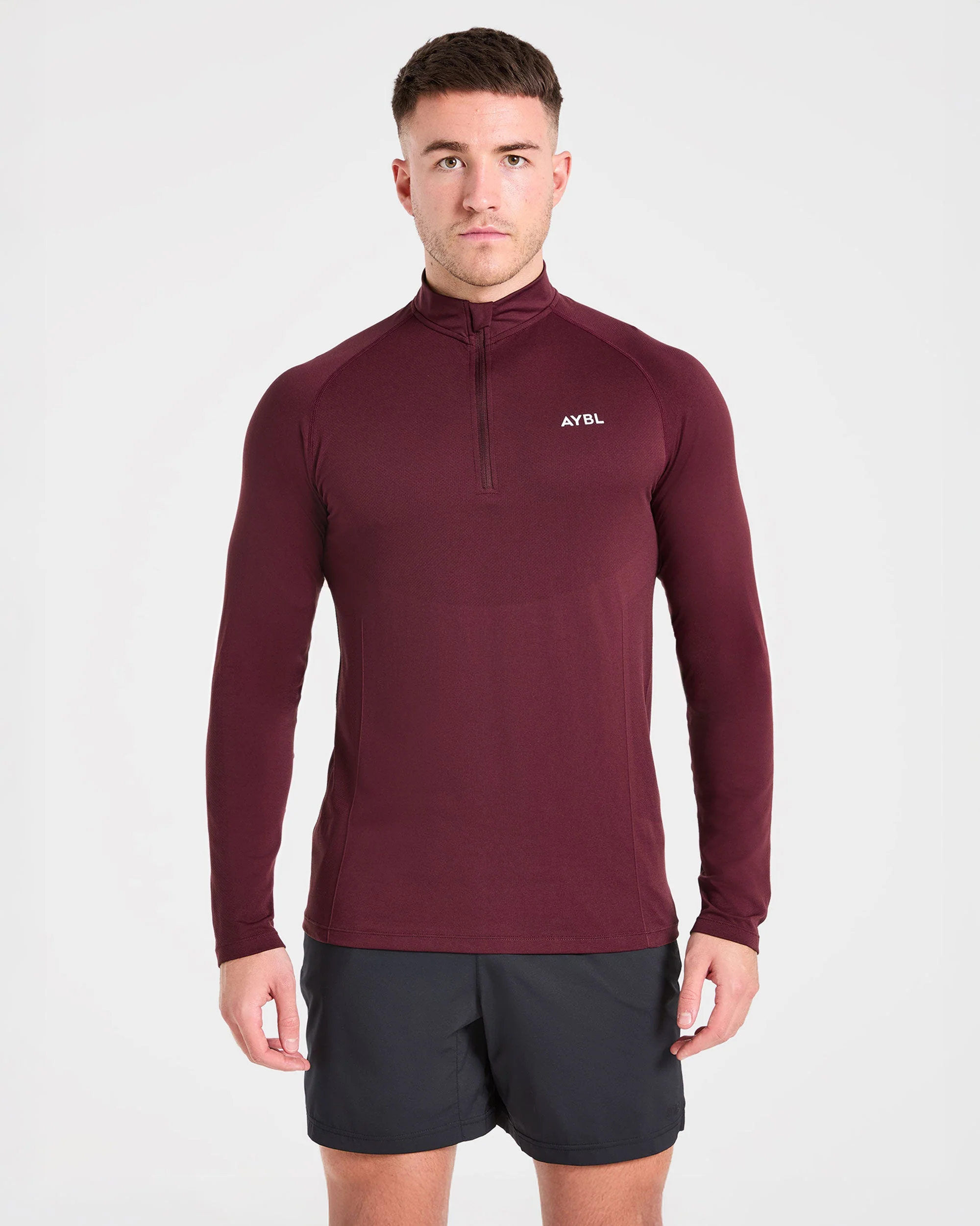 Essential Seamless 1/4 Zip Pullover - Dusty Plum