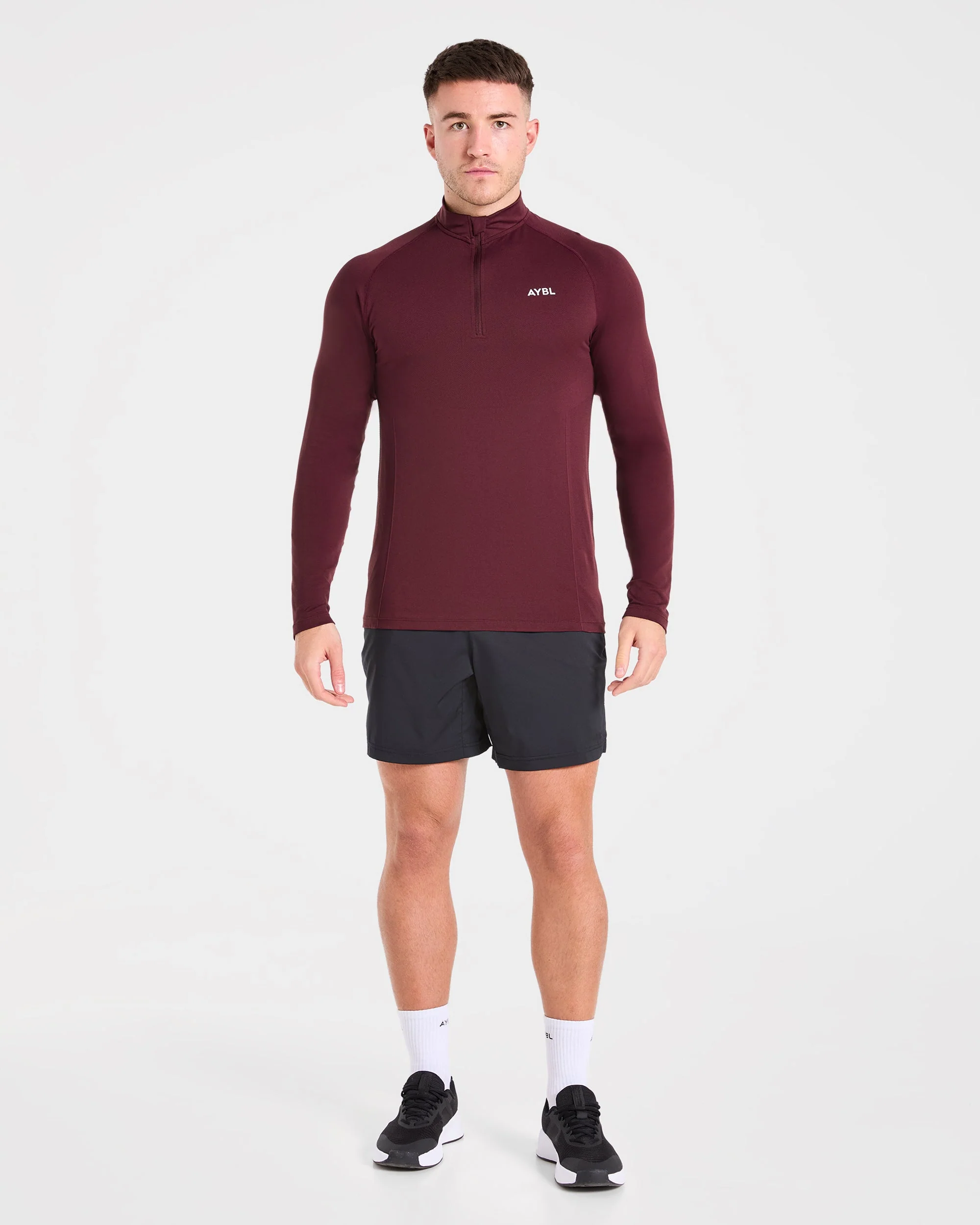 Essential Seamless 1/4 Zip Pullover - Dusty Plum - Image 3