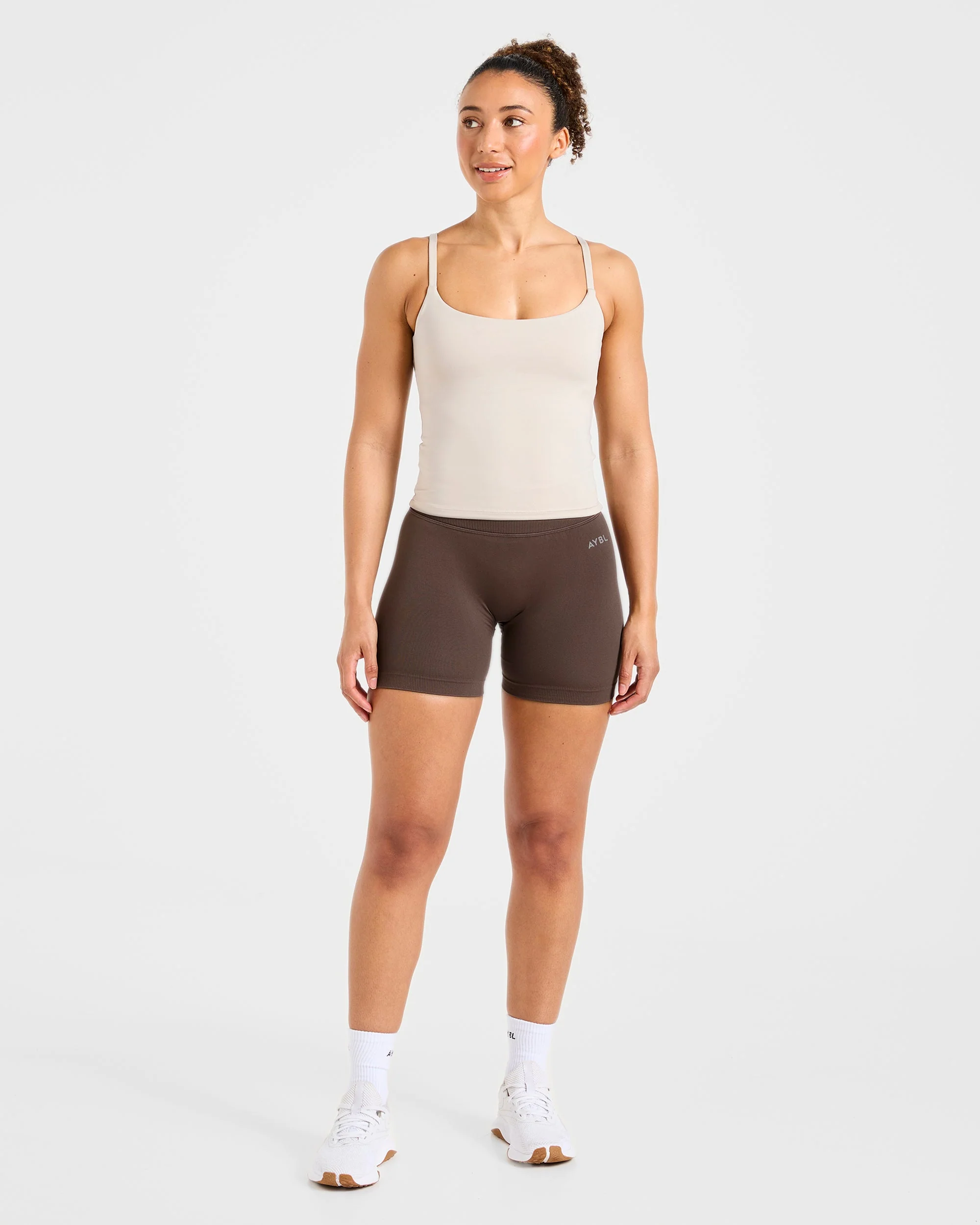 Essential Strappy Tank Top - Taupe - Image 3