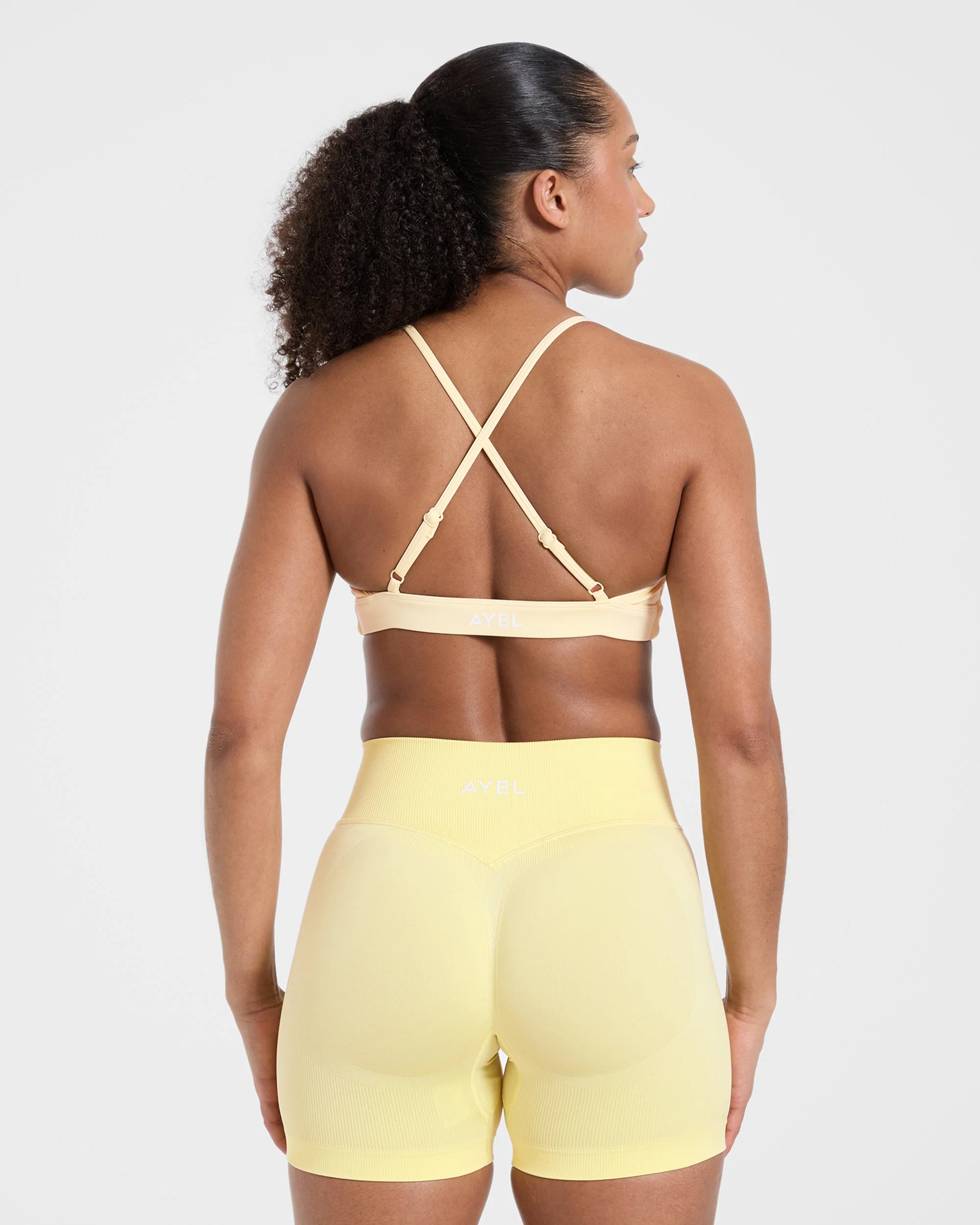 Essential Twist Crossback Sports Bra - Yellow - Image 2