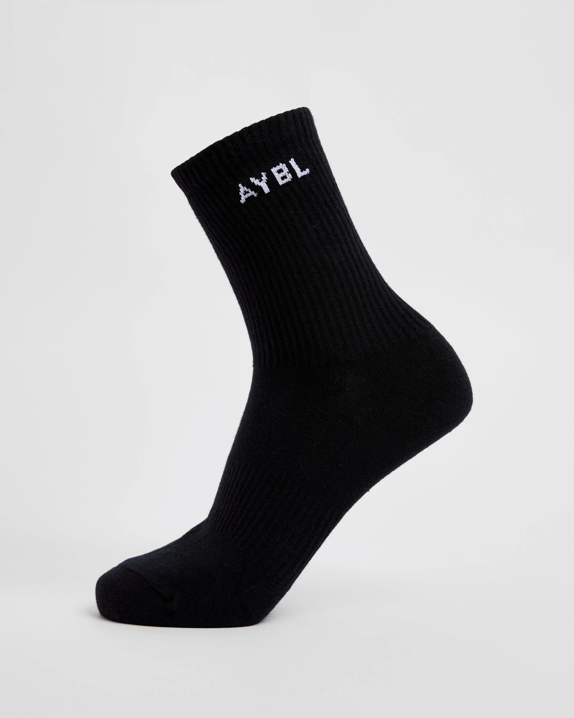 Everyday Crew Socks (3 Pack) - Black - Image 3