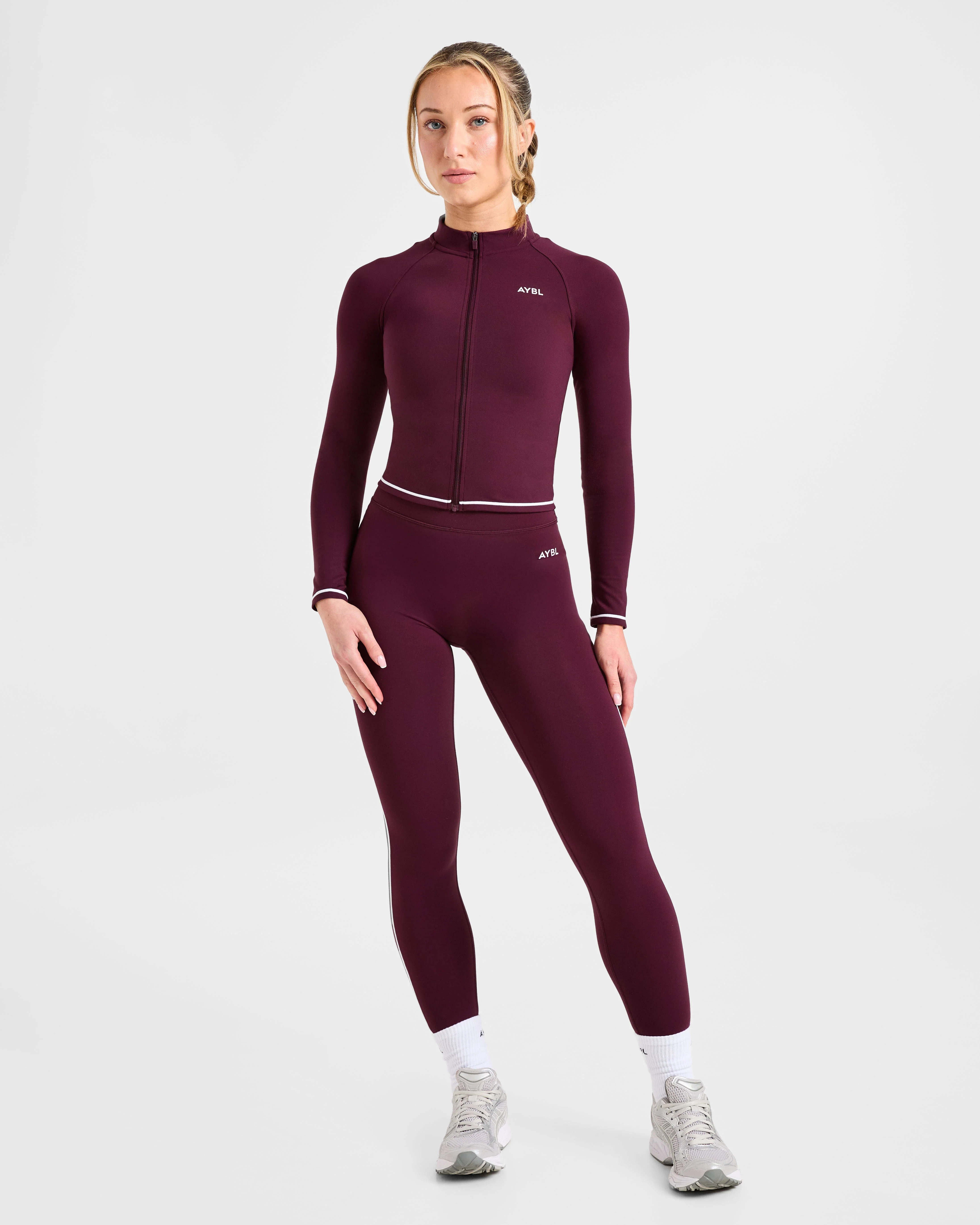 Form Zip Up Jacket - Deep Mulberry - Image 3