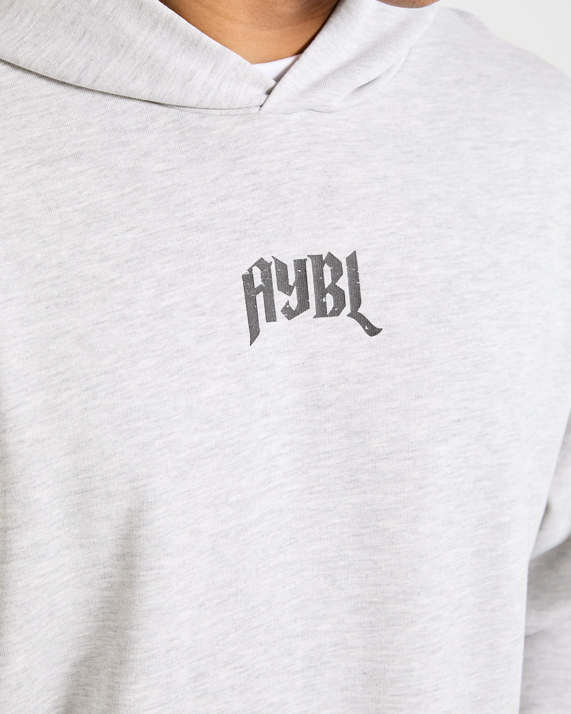 Heavy Lifting Gothic Oversized Hoodie - Grey Marl - Image 5