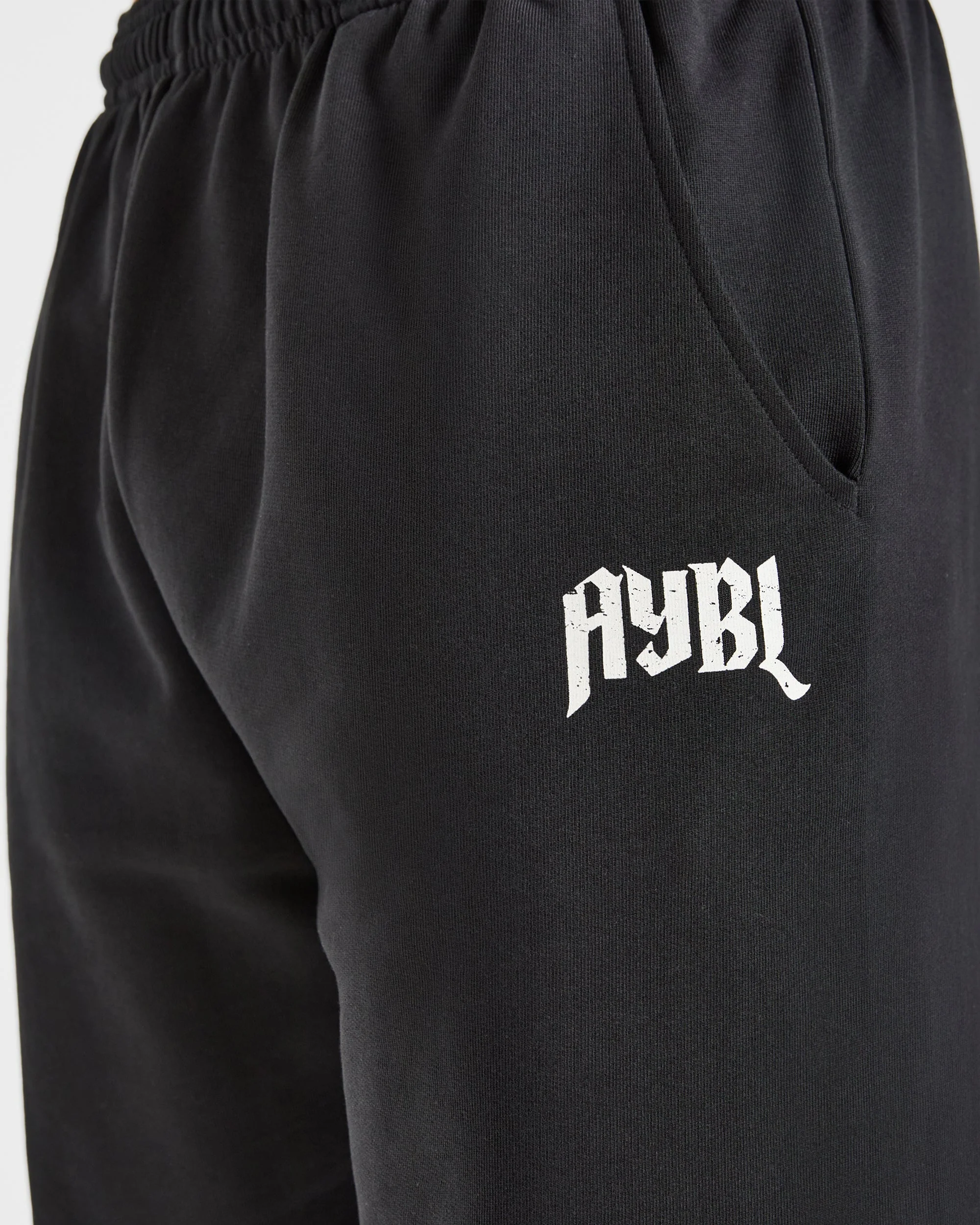 Heavy Lifting Gothic Oversized Joggers - Black/Off White - Image 6