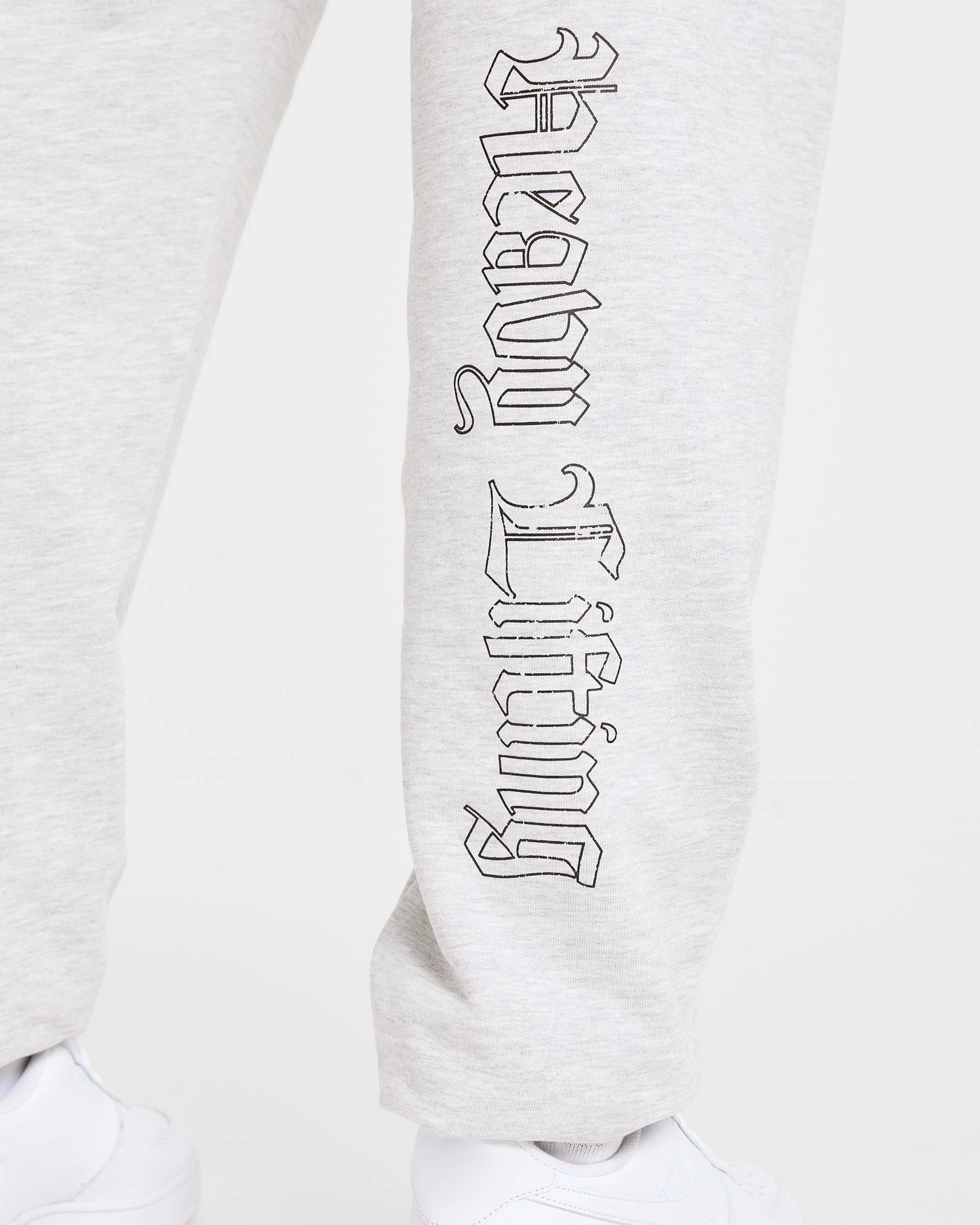 Heavy Lifting Gothic Oversized Joggers - Grey Marl - Image 5