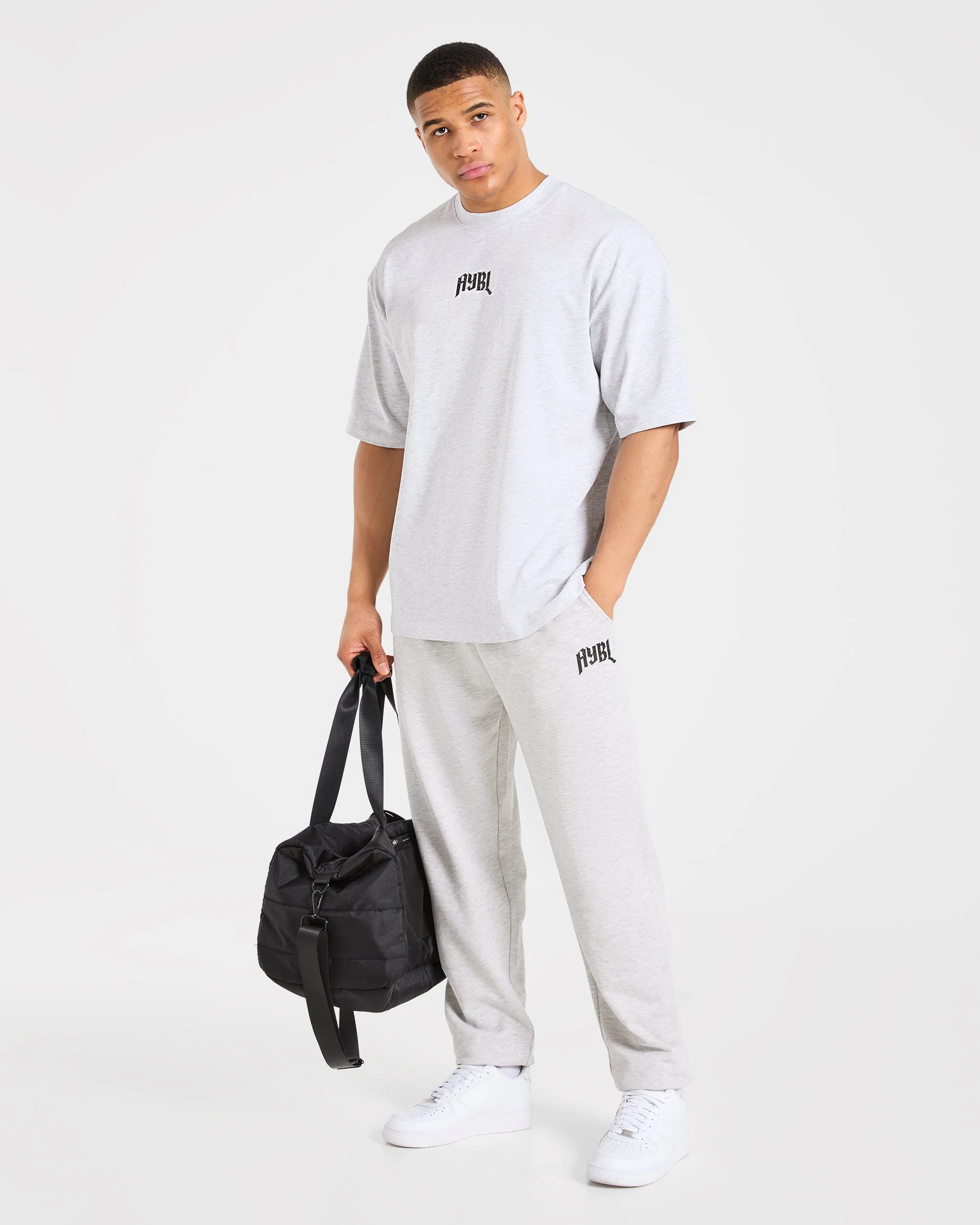 Heavy Lifting Gothic Oversized Joggers - Grey Marl - Image 7