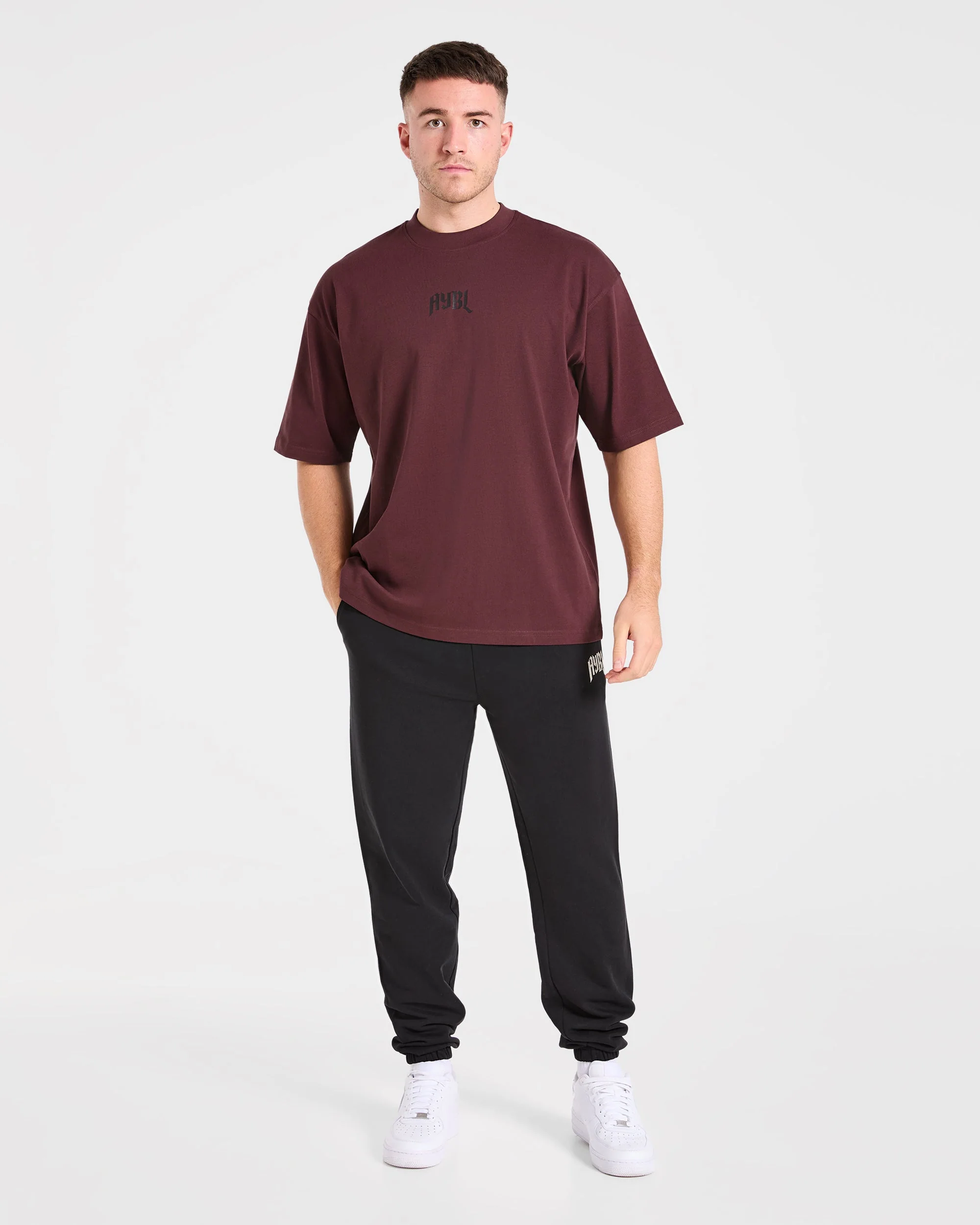 Heavy Lifting Gothic Oversized T Shirt - Dusty Plum/Black - Image 3