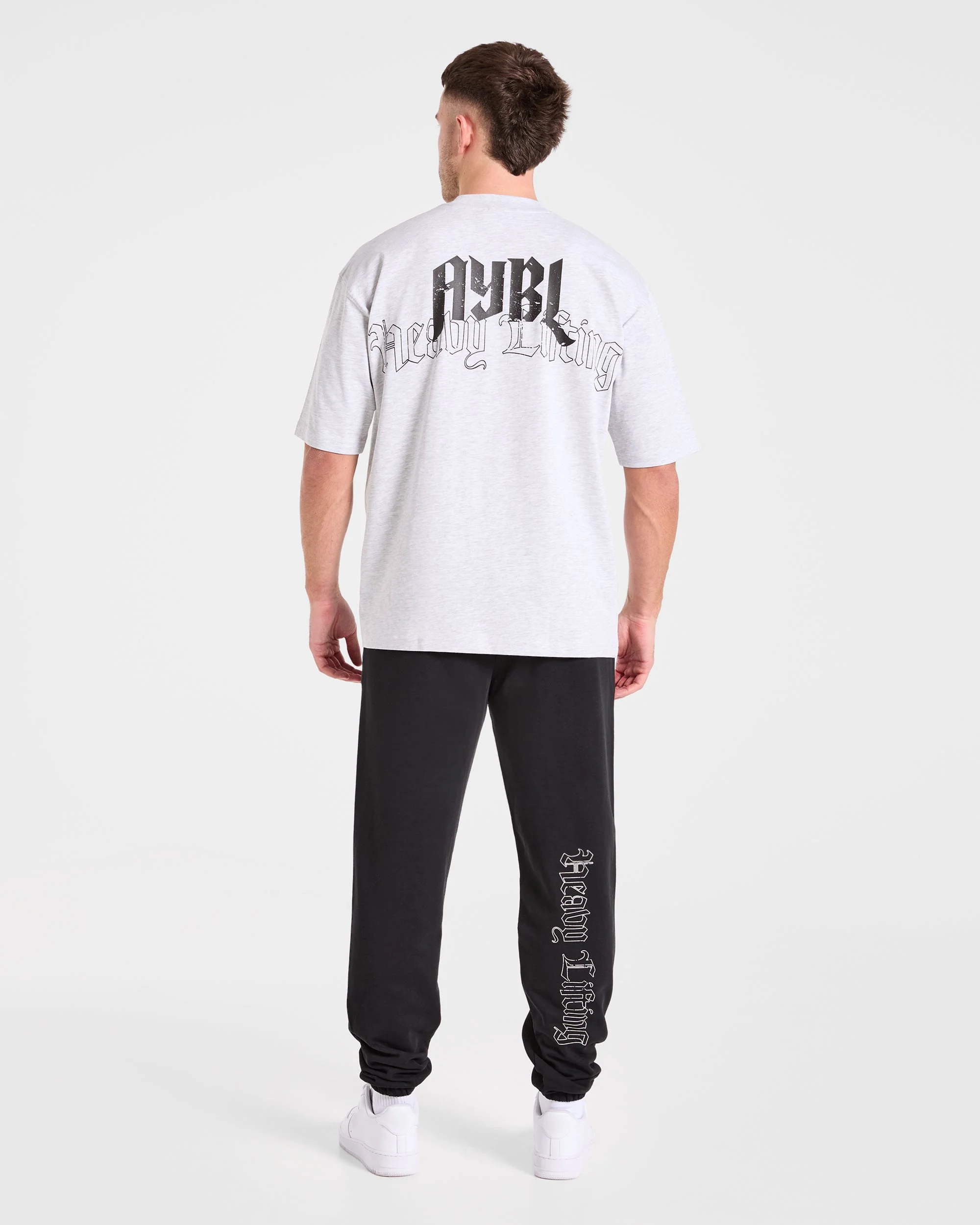 Heavy Lifting Gothic Oversized T Shirt - Grey Marl - Image 4