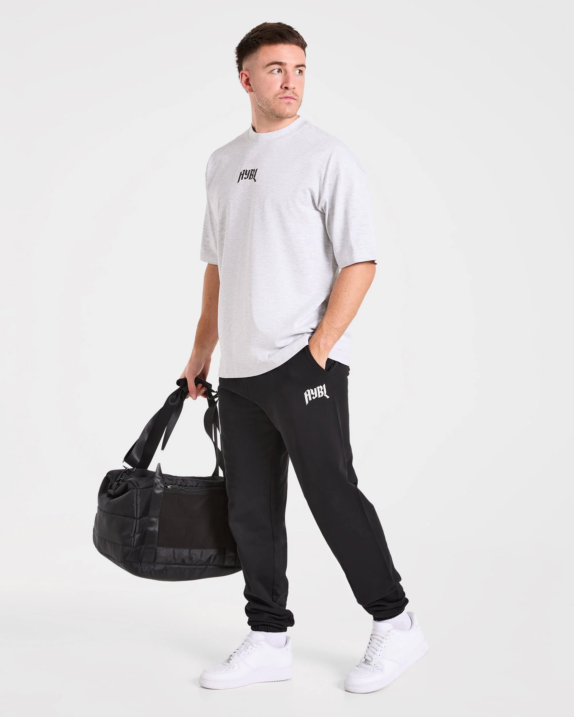 Heavy Lifting Gothic Oversized T Shirt - Grey Marl - Image 8