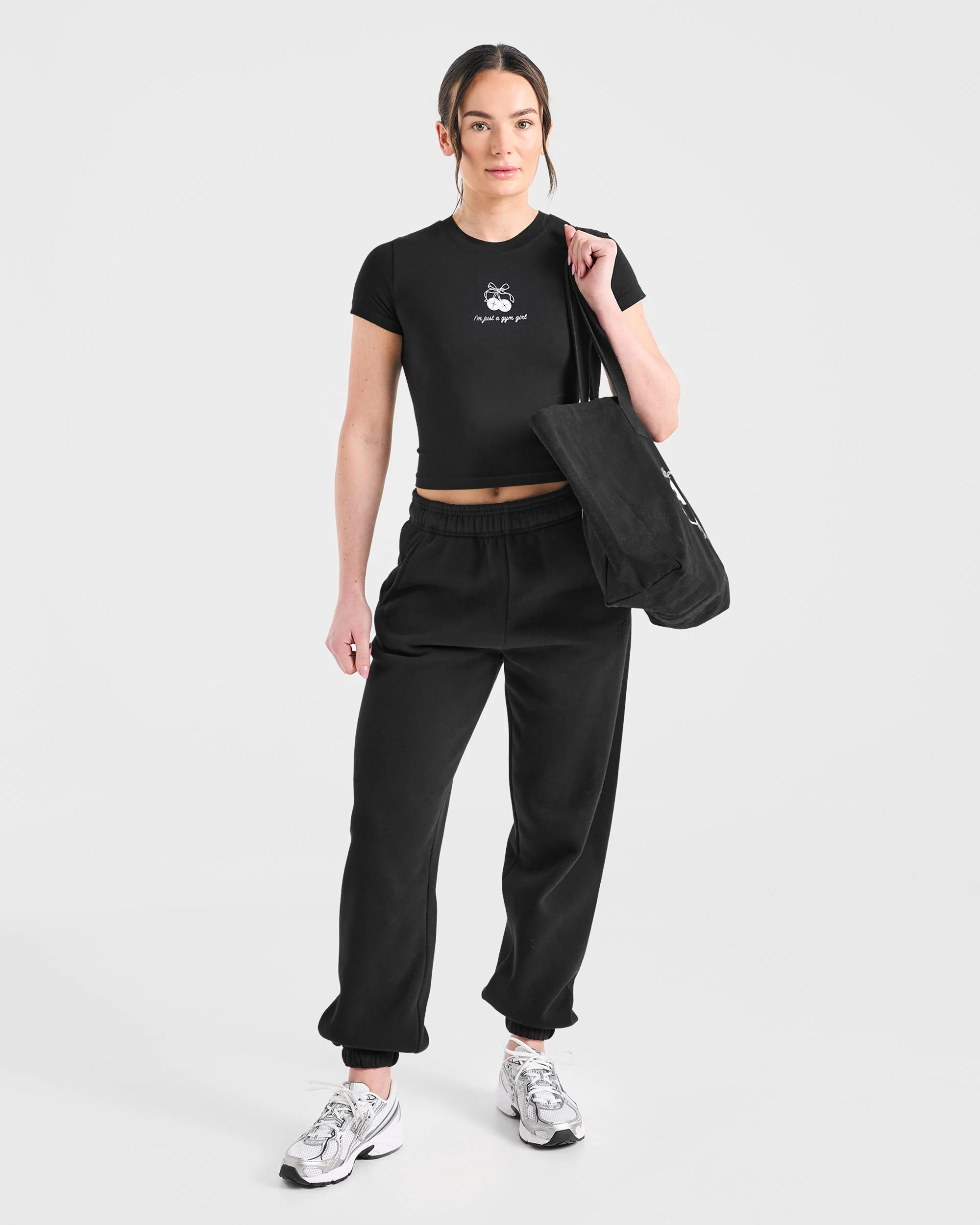 Just a Gym Girl Baby Tee - Black - Image 8