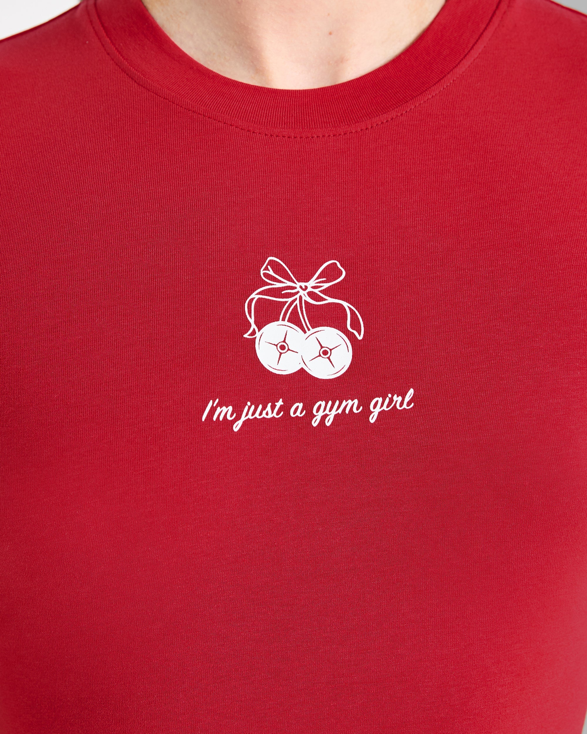 Just a Gym Girl Baby Tee - Red - Image 6