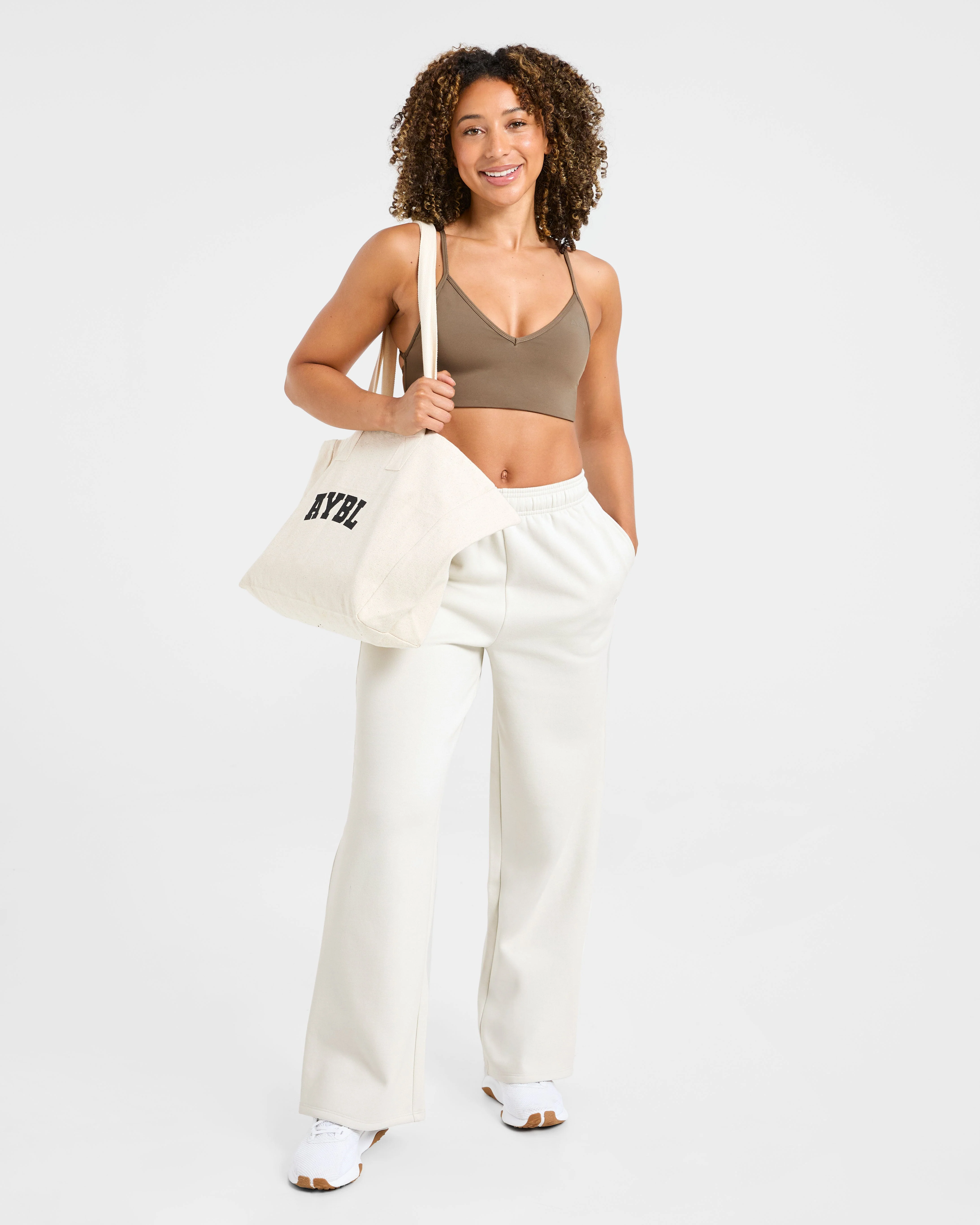 Lifestyle Oversized Straight Leg Joggers - Off White - Image 8
