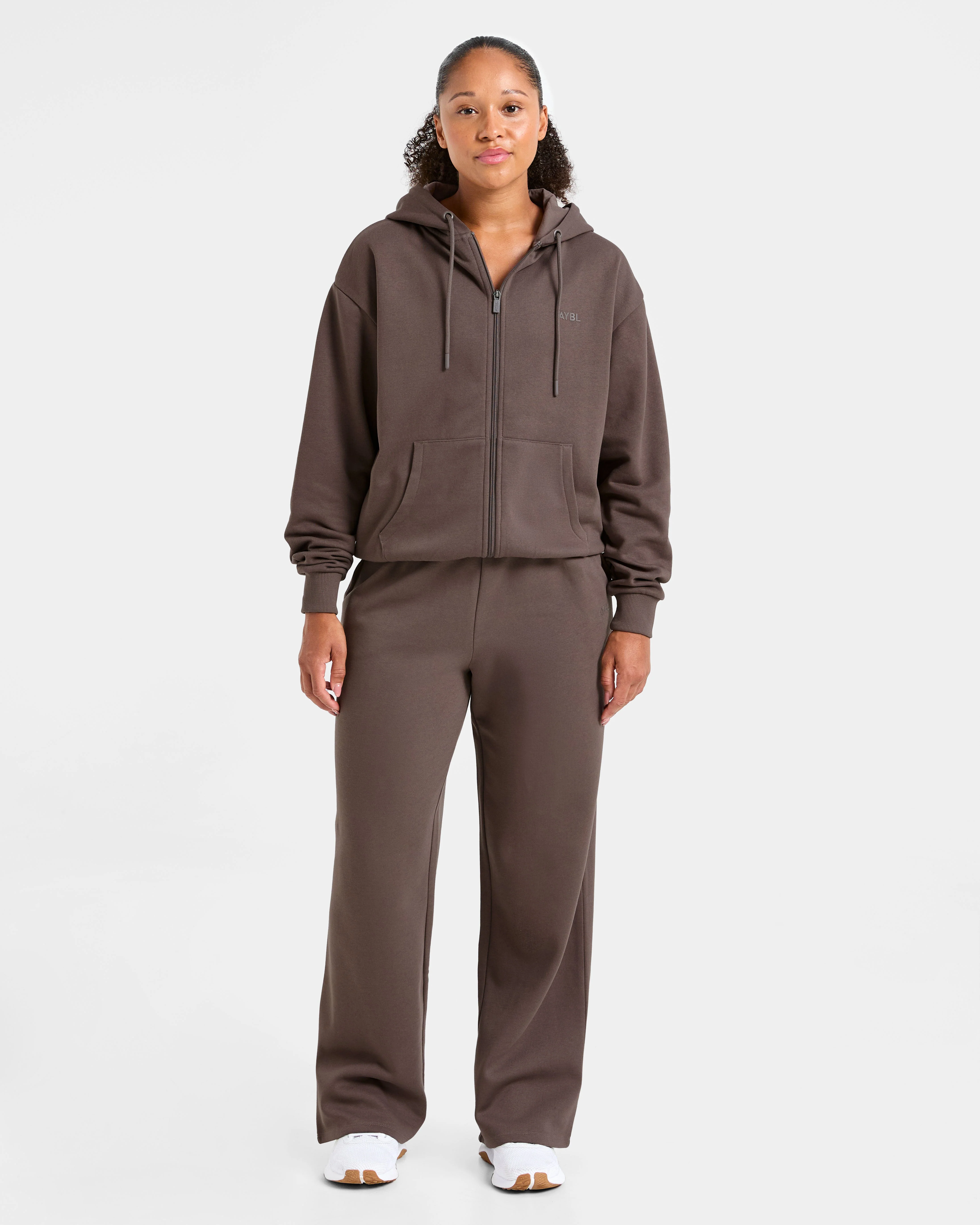 Lifestyle Oversized Straight Leg Joggers - Umber Brown - Image 3