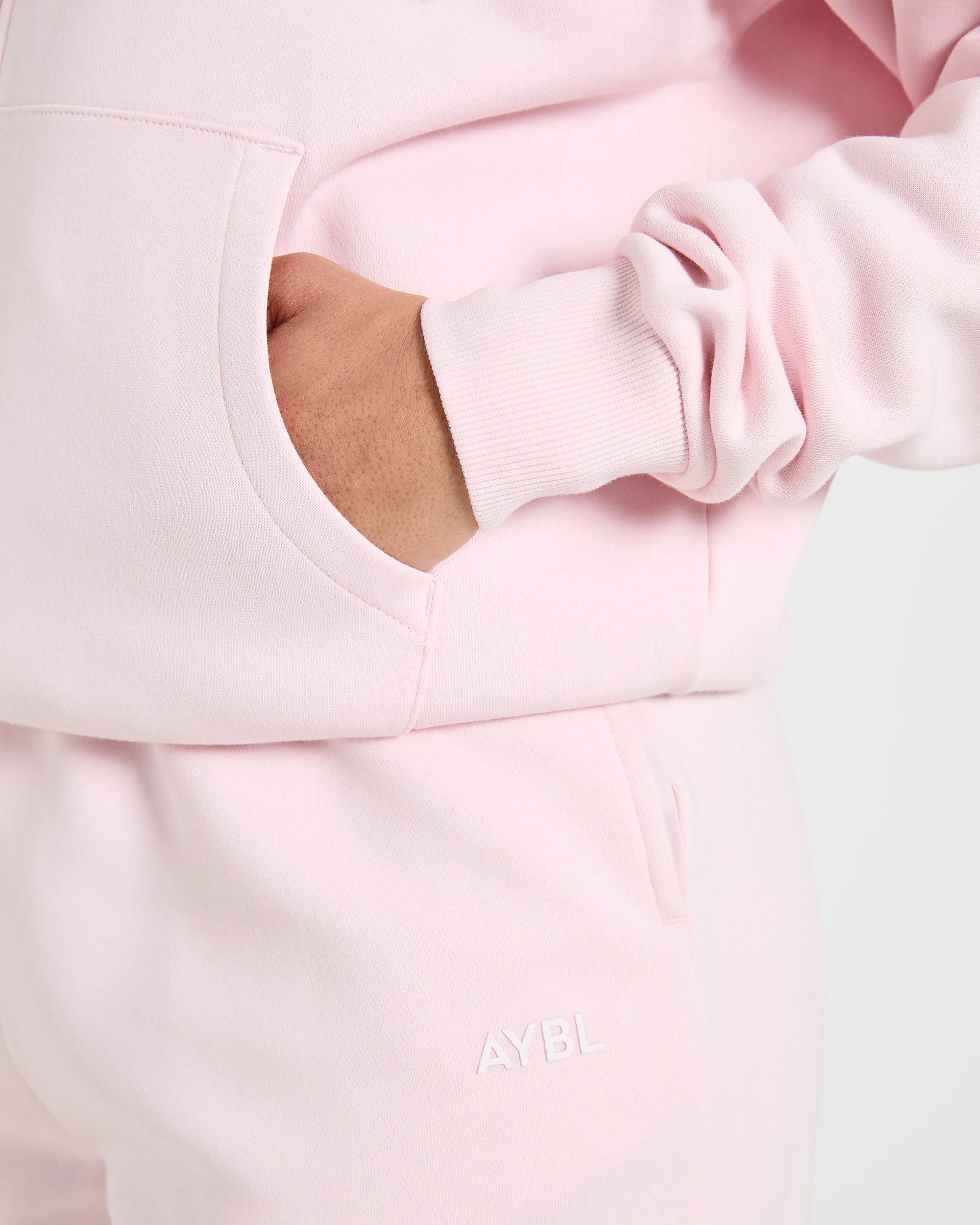 Lifestyle Oversized Zip Up Hoodie - Pastel Pink - Image 6