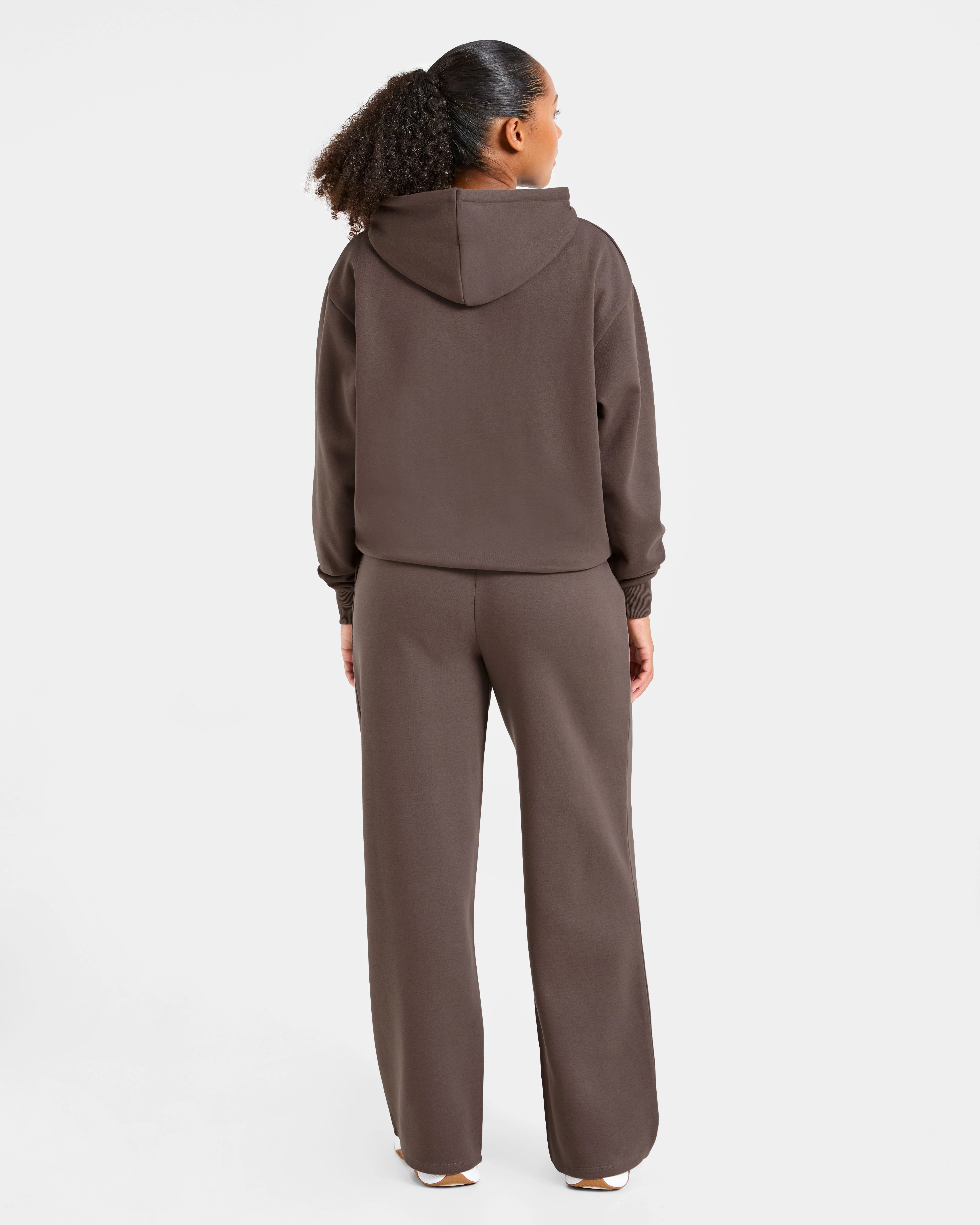 Lifestyle Oversized Zip Up Hoodie - Umber Brown - Image 4